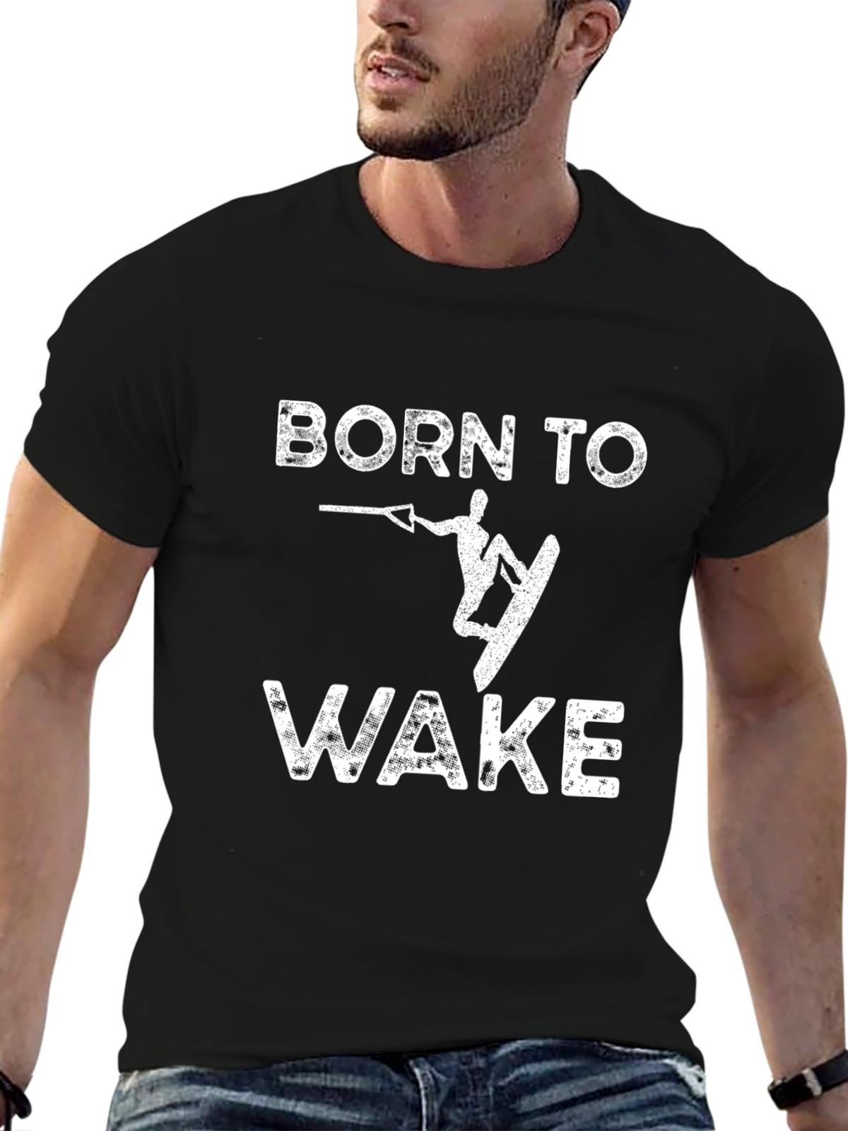 Born to Wake Black Graphic Tee