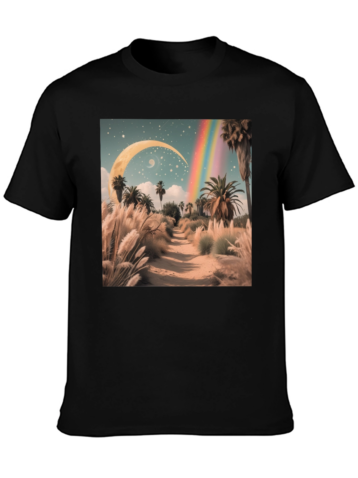 Surreal Desert Moon Rainbow T-Shirt