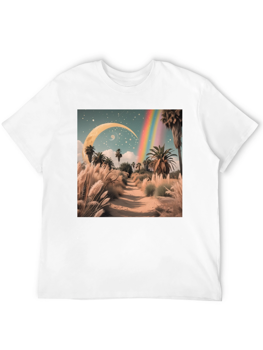 Surreal Desert Moon Rainbow T-Shirt