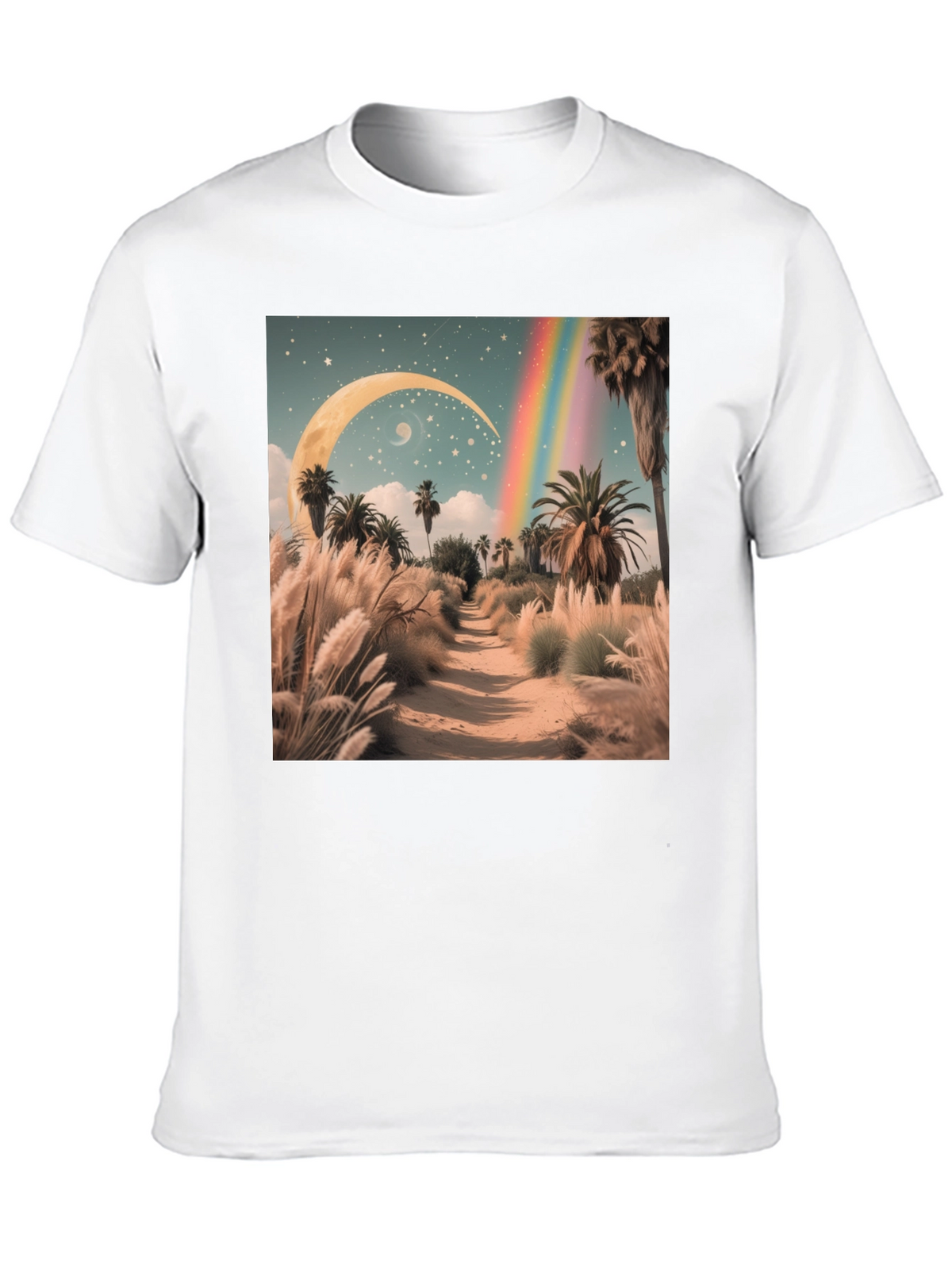 Surreal Desert Moon Rainbow T-Shirt