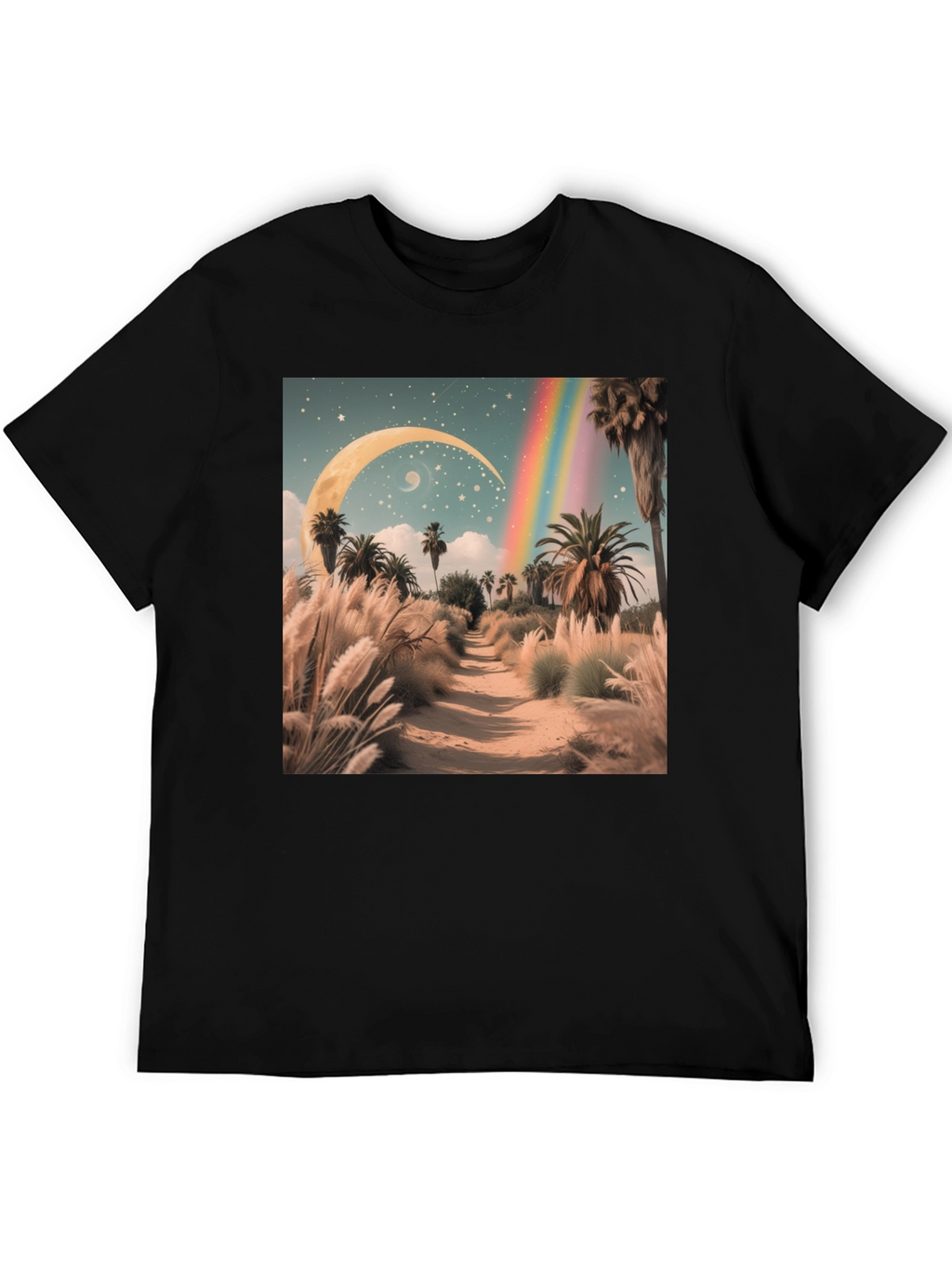 Surreal Desert Moon Rainbow T-Shirt