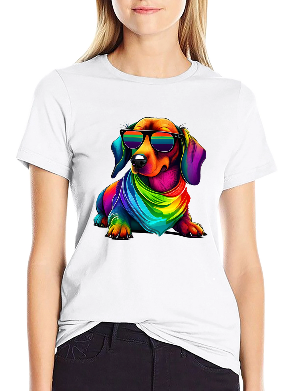 Cool Rainbow Dachshund T-Shirt