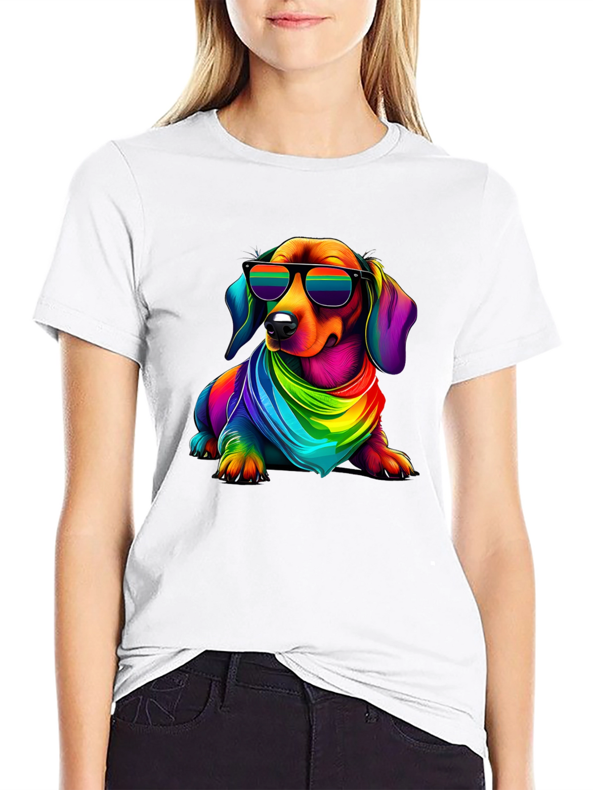 Cool Rainbow Dachshund T-Shirt