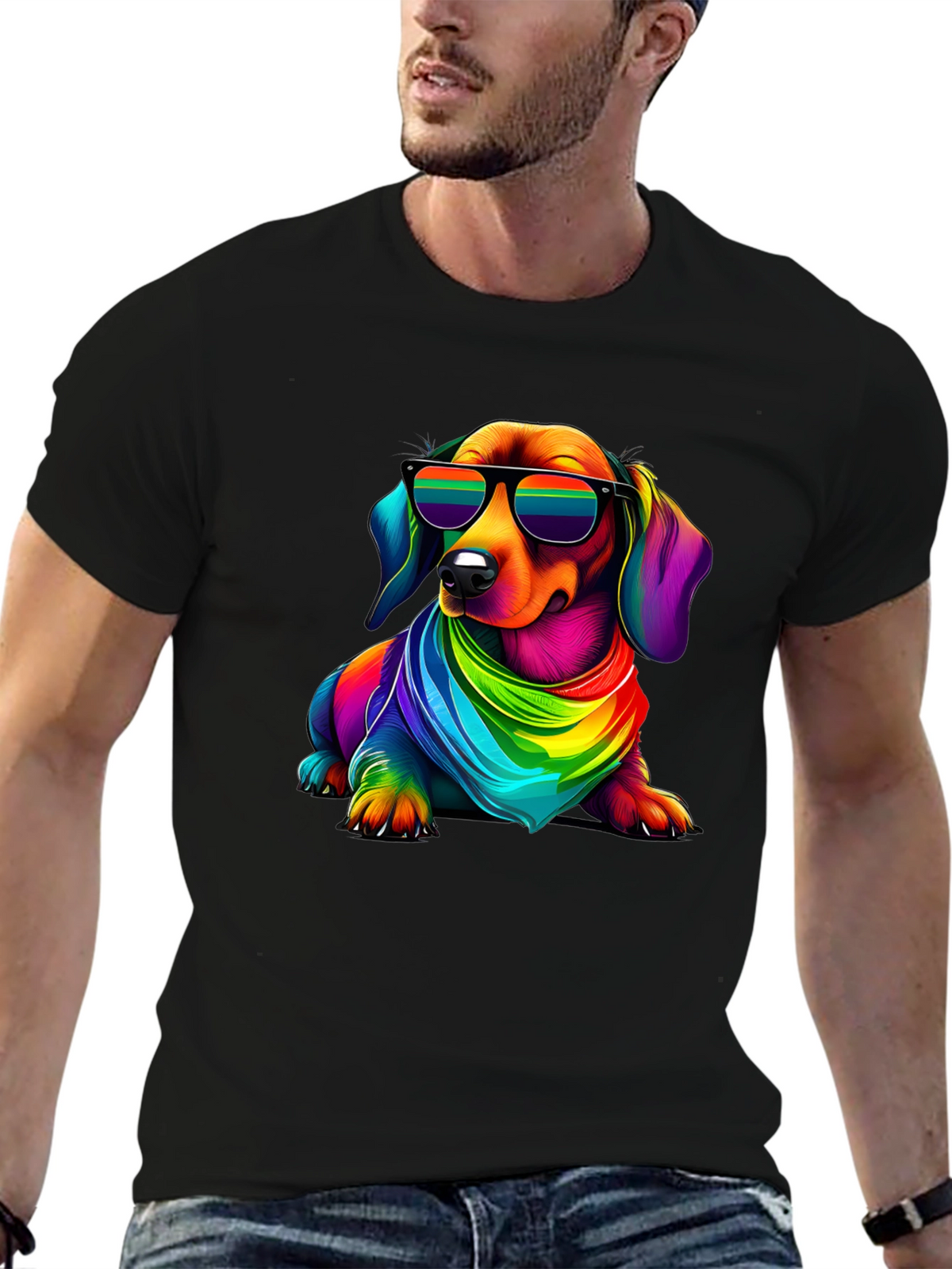 Cool Rainbow Dachshund T-Shirt