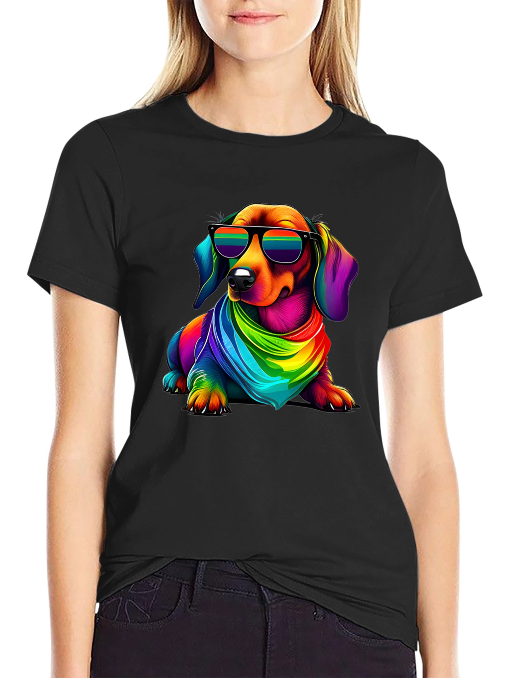 Cool Rainbow Dachshund T-Shirt
