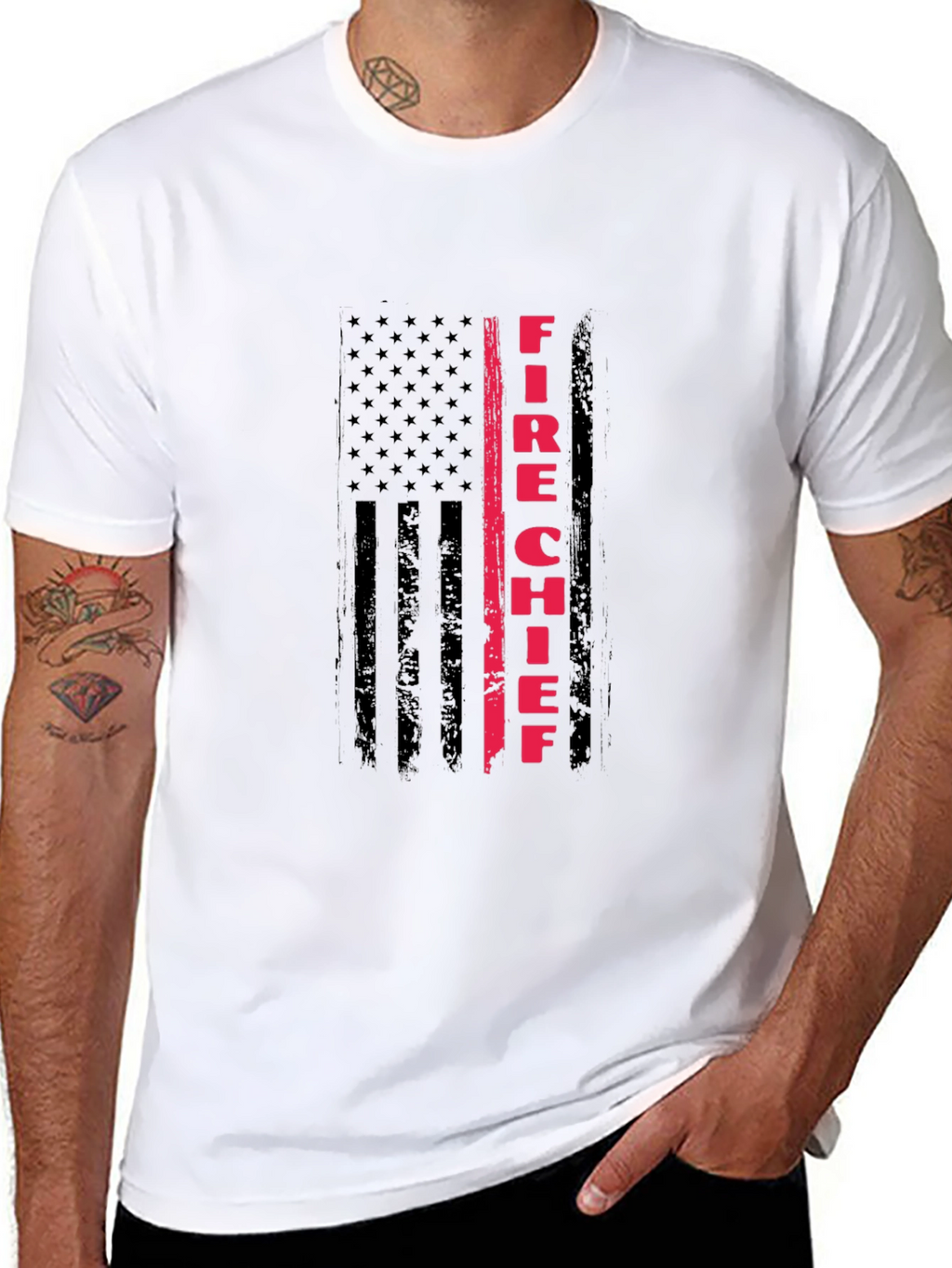 Fire Chief American Flag T-Shirt