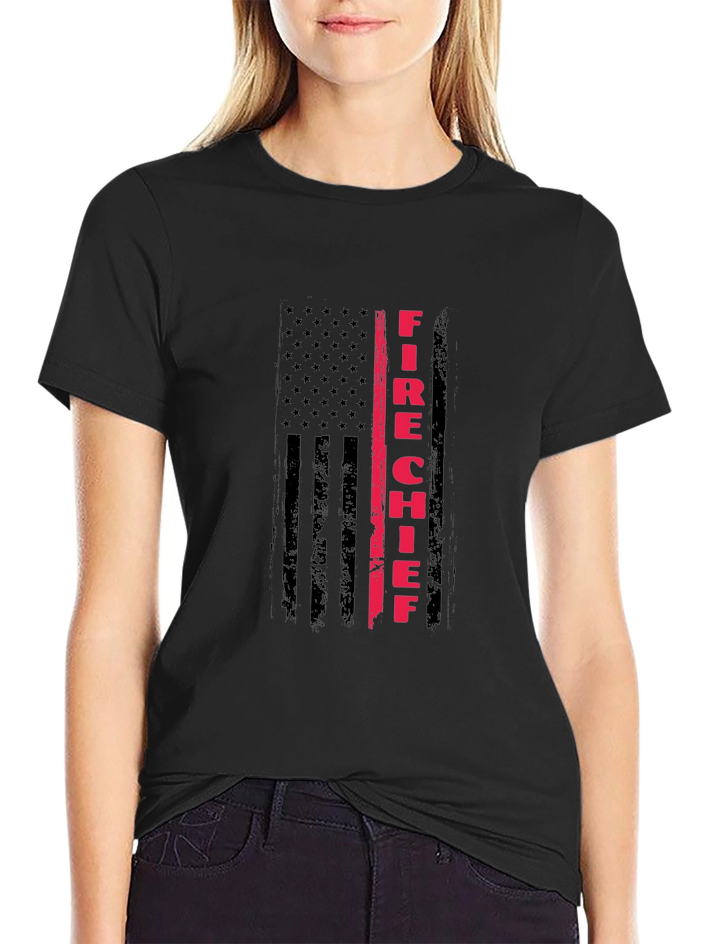 Fire Chief American Flag T-Shirt