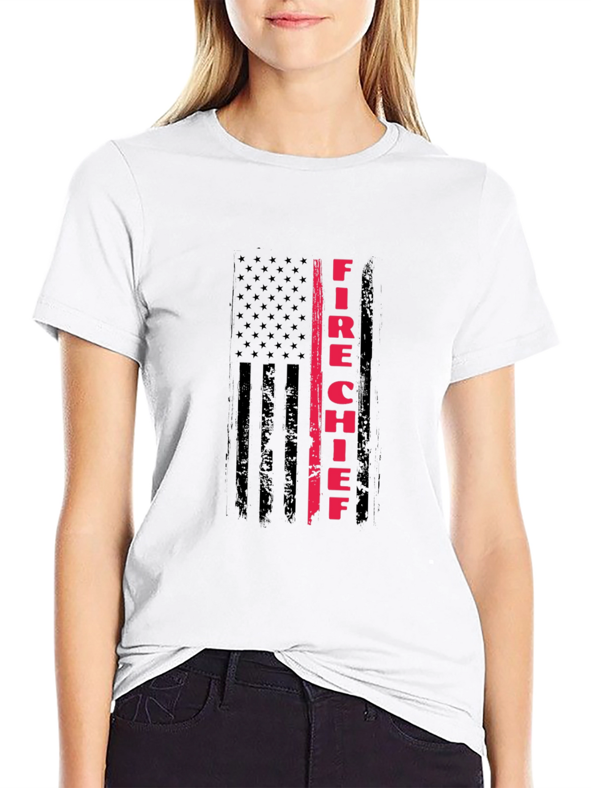 Fire Chief American Flag T-Shirt