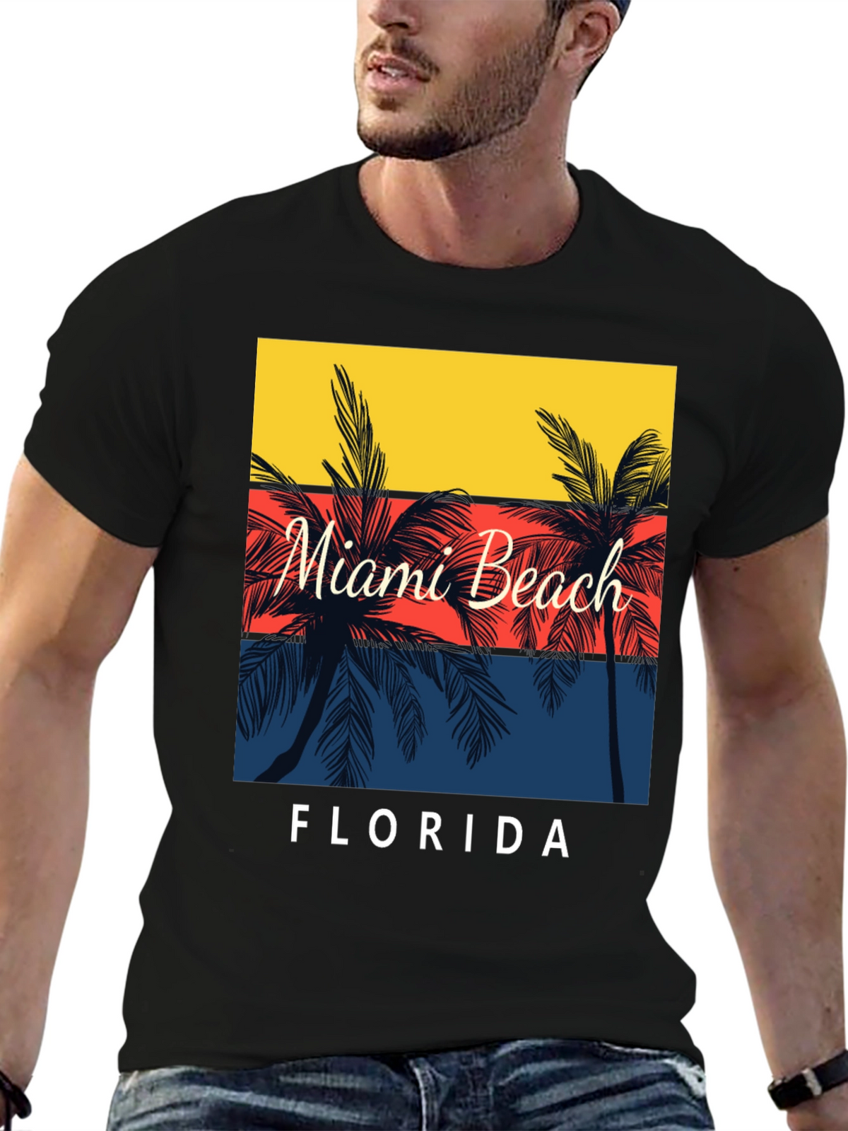 Miami Beach Florida Palm Tree T-Shirt