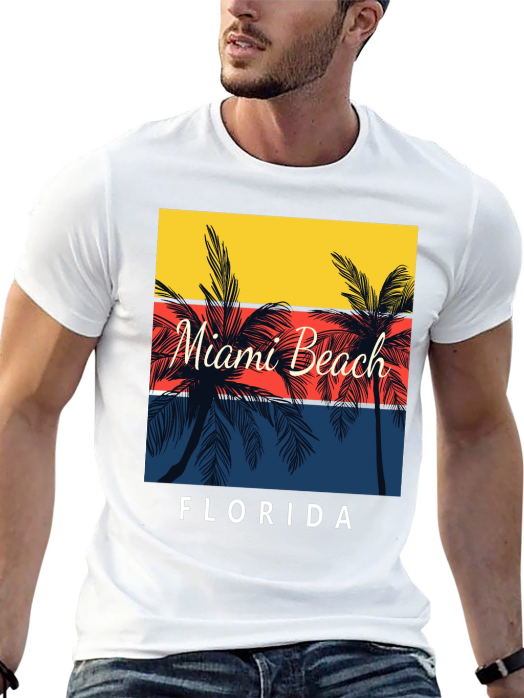 Miami Beach Florida Palm Tree T-Shirt