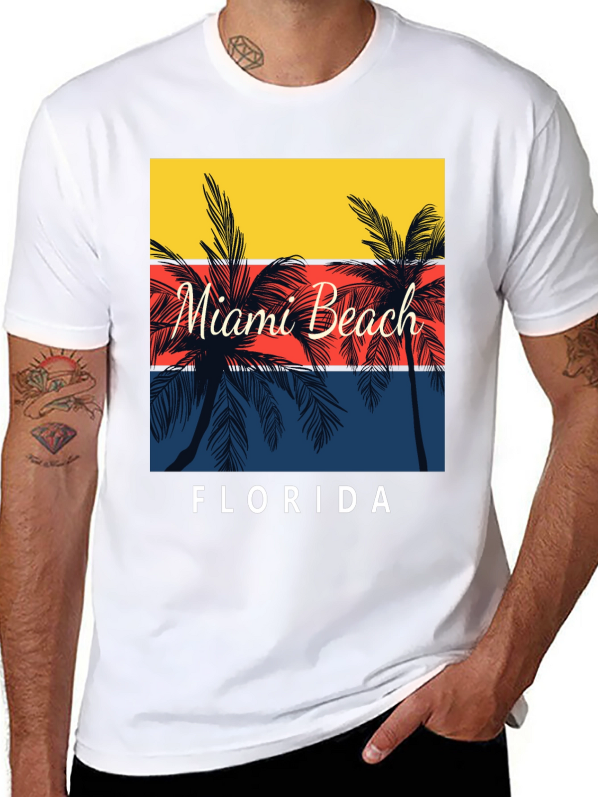 Miami Beach Florida Palm Tree T-Shirt