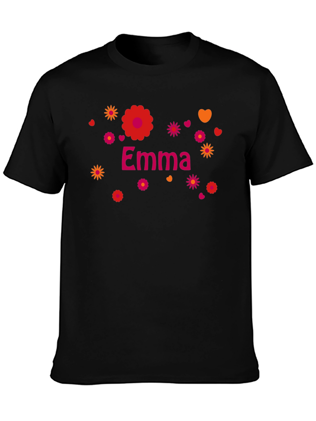 Emma Floral Graphic Tee - Custom Name Shirt