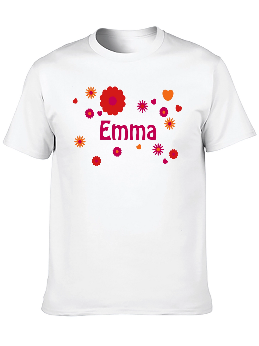 Emma Floral Graphic Tee - Custom Name Shirt