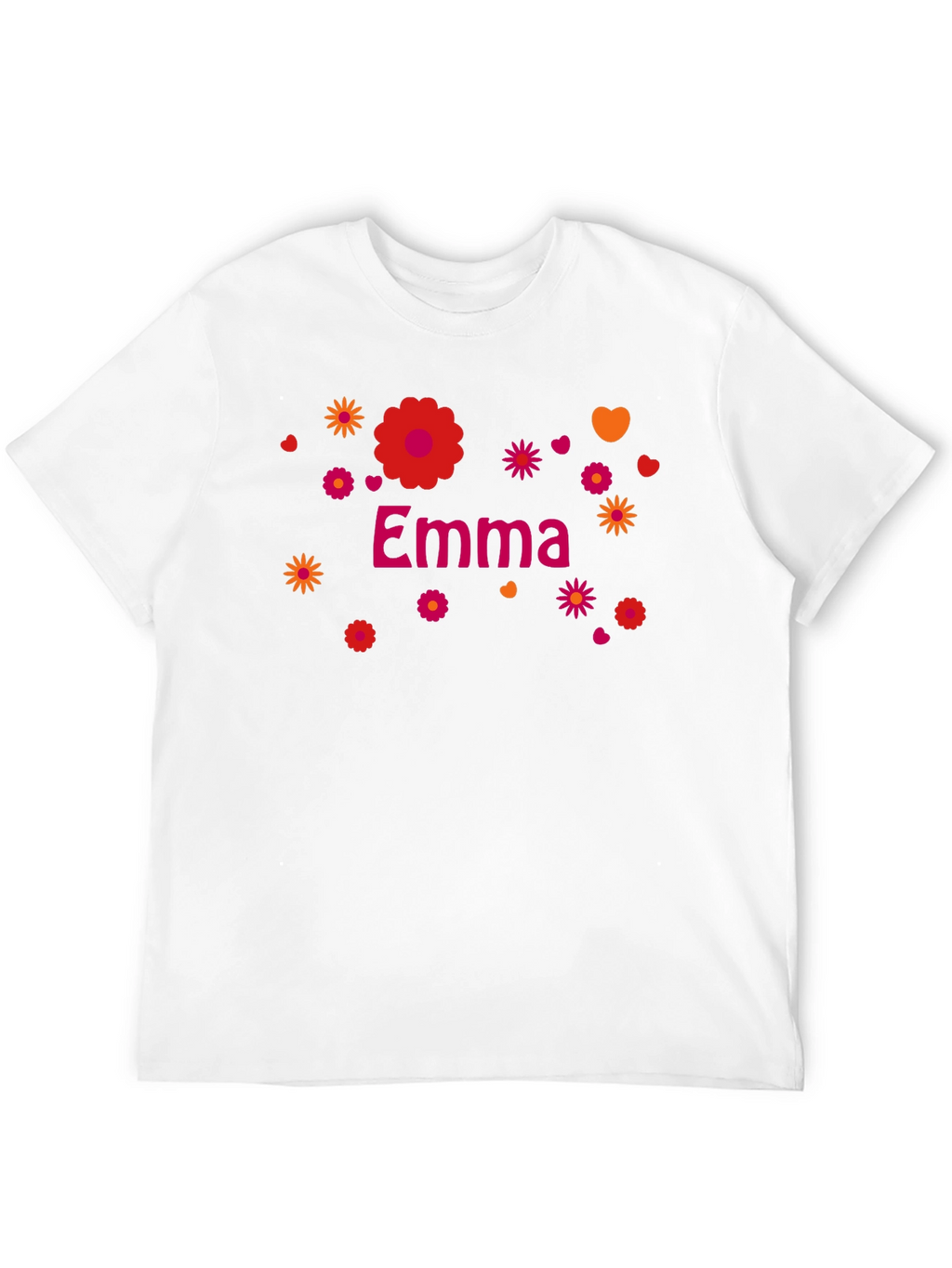 Emma Floral Graphic Tee - Custom Name Shirt