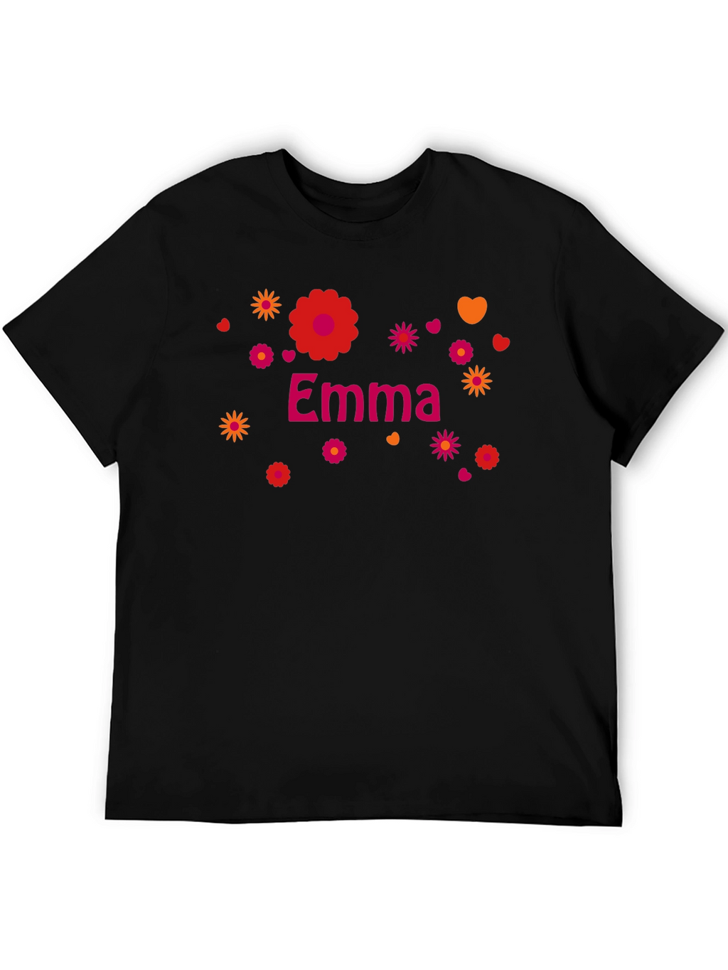 Emma Floral Graphic Tee - Custom Name Shirt