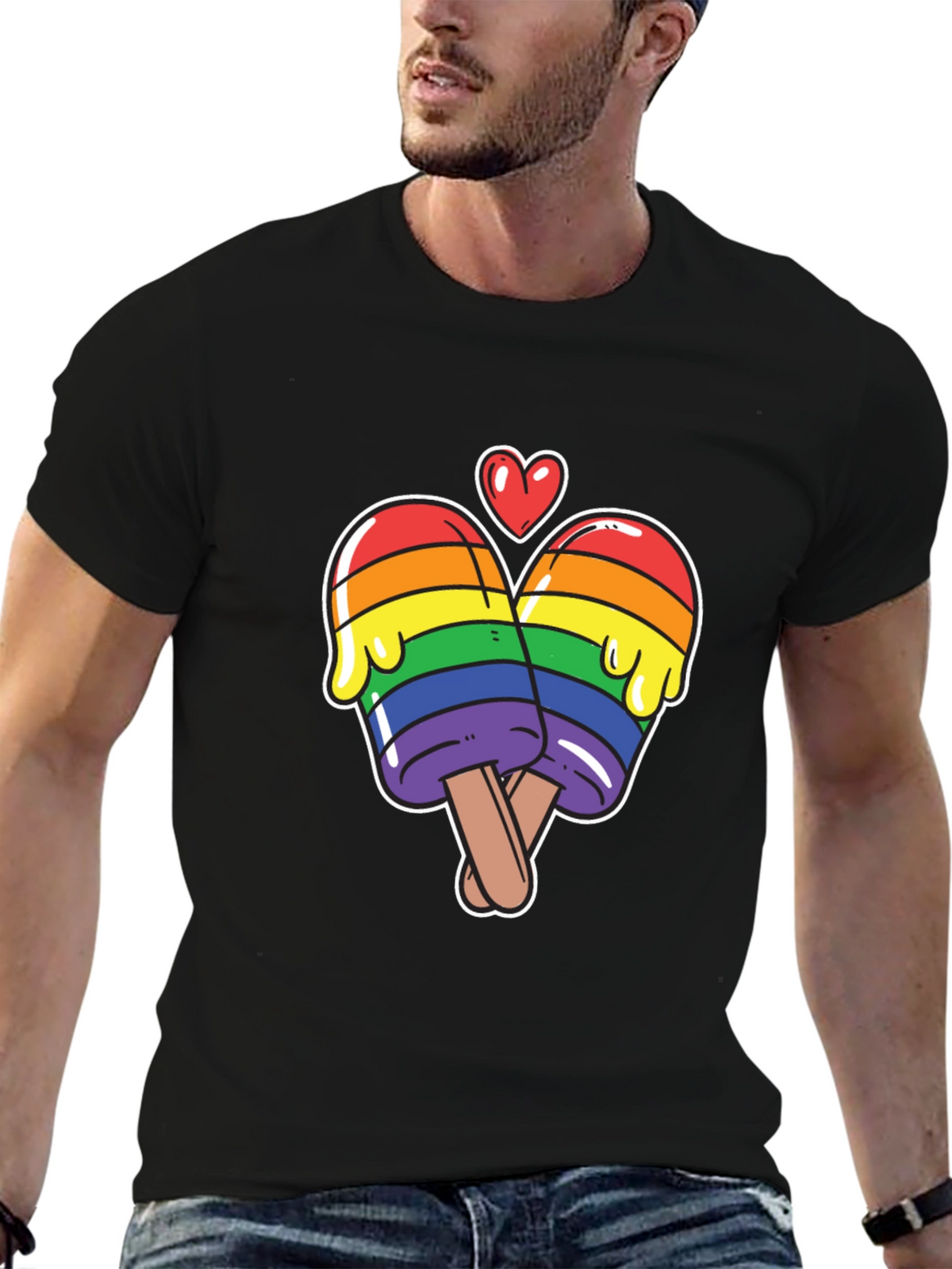 LGBT Pride Popsicle Heart Tee