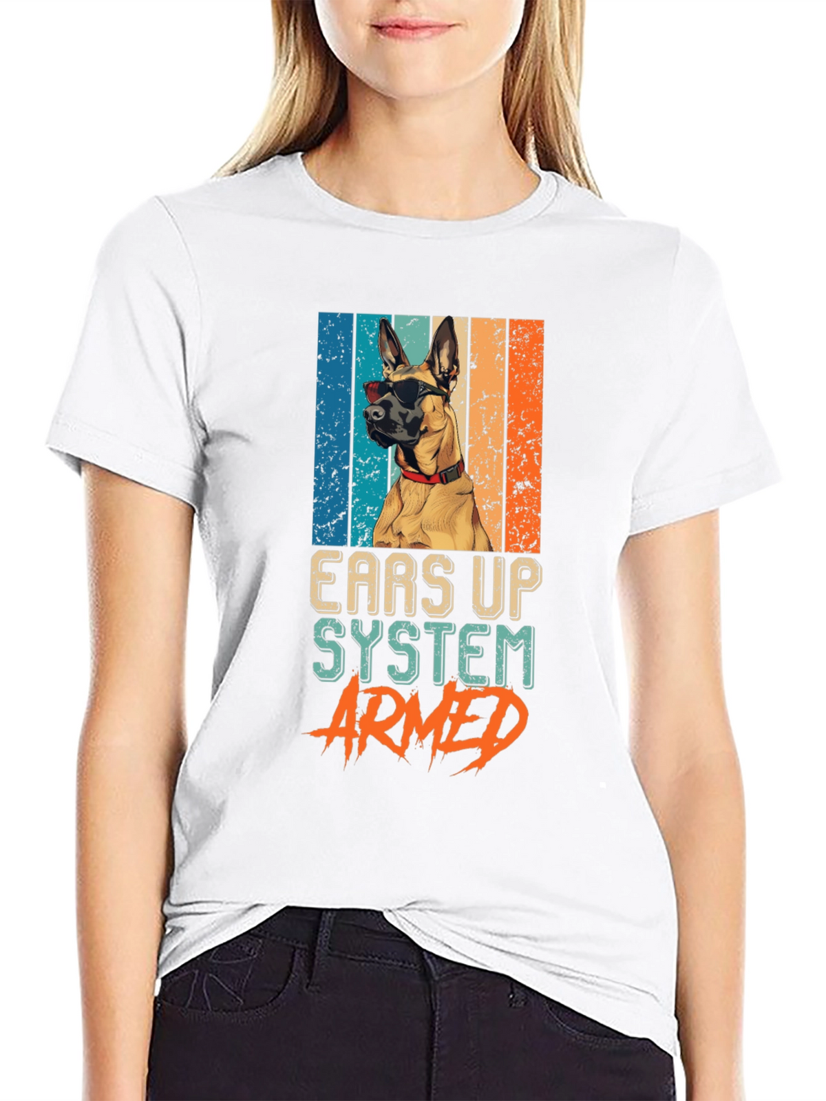 Ears Up System Armed Dog T-Shirt