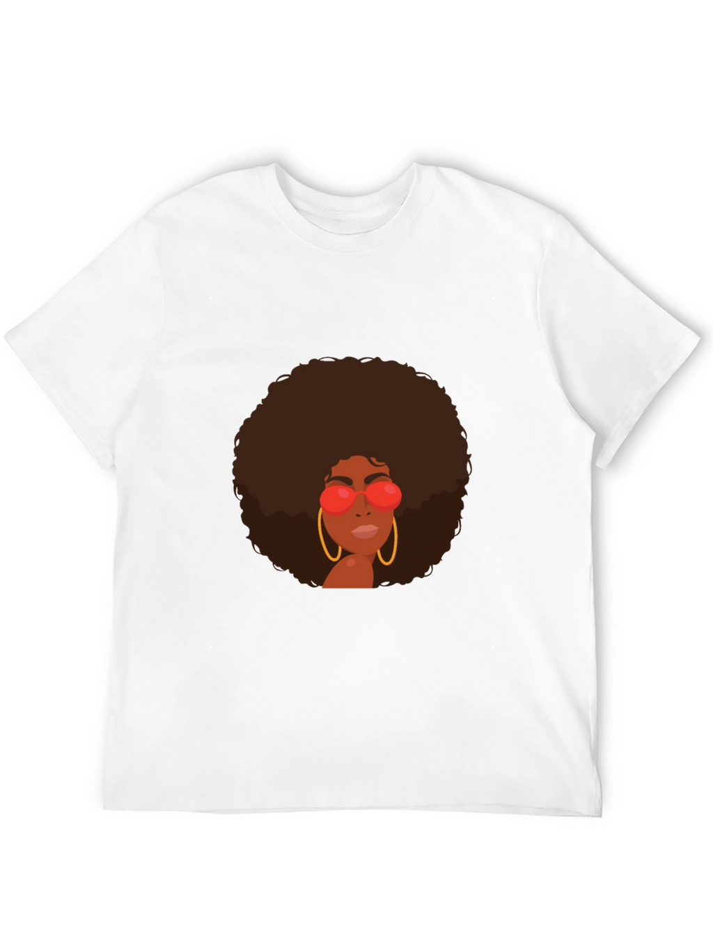 Retro Afro Woman Graphic Tee - Black