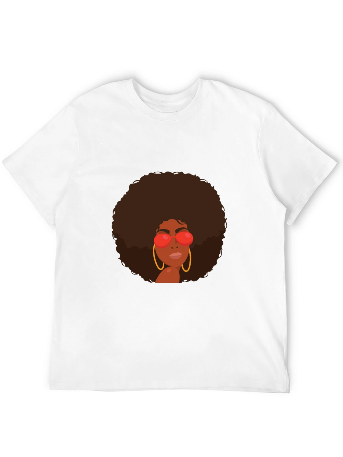 Retro Afro Woman Graphic Tee - Black