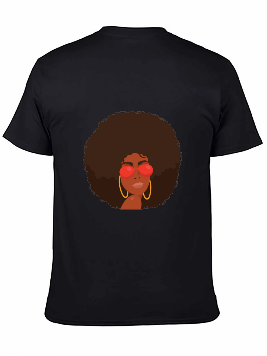 Retro Afro Woman Graphic Tee - Black