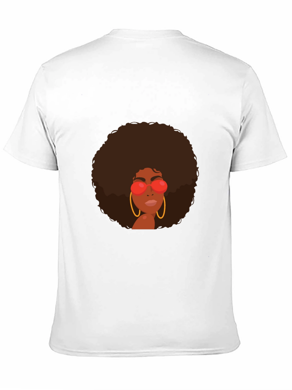 Retro Afro Woman Graphic Tee - Black