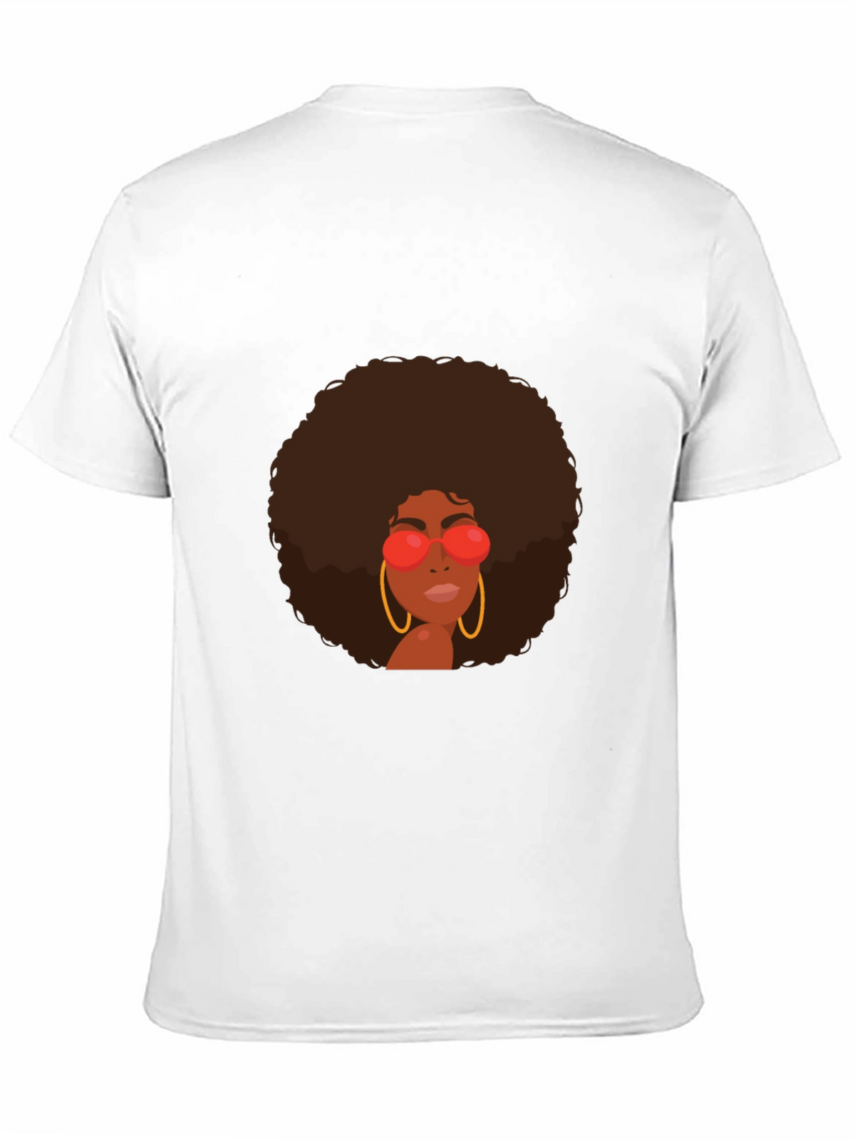 Retro Afro Woman Graphic Tee - Black