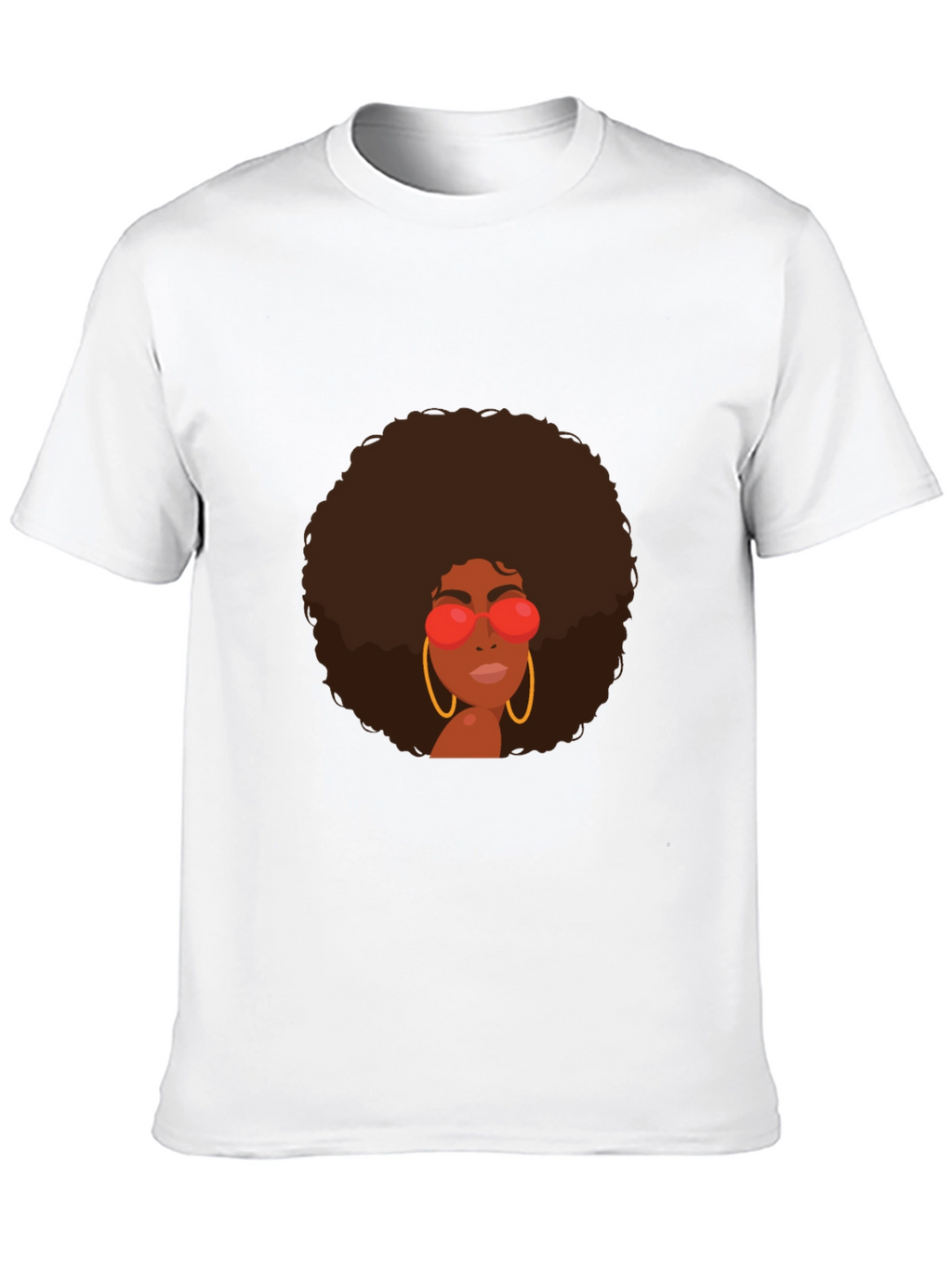 Retro Afro Woman Graphic Tee - Black