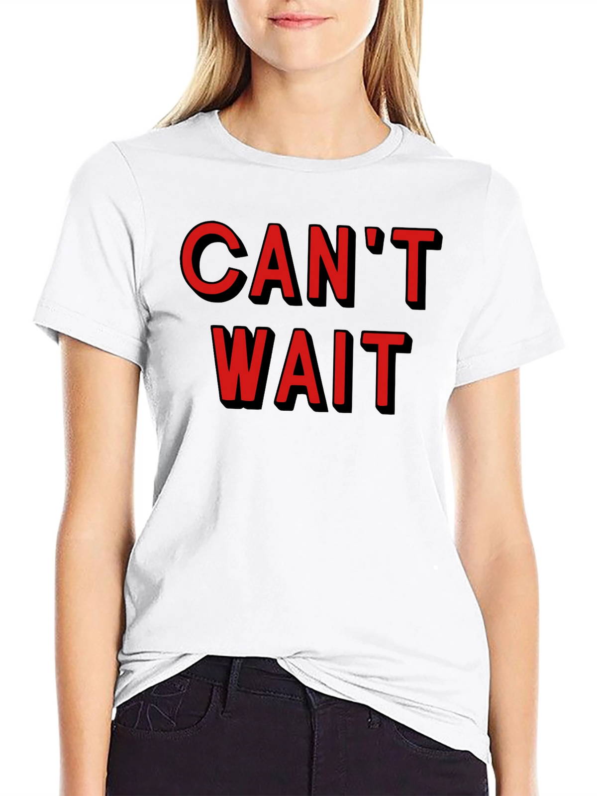 Cant Wait Graphic Tee - Stylish Black Cotton T-Shirt