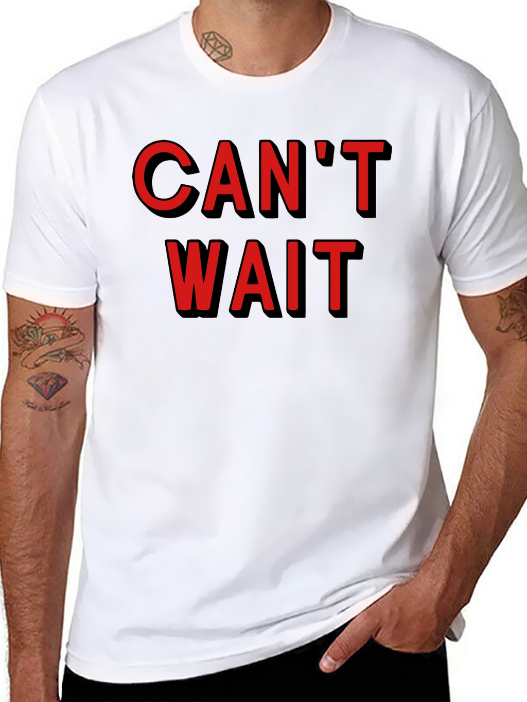 Cant Wait Graphic Tee - Stylish Black Cotton T-Shirt