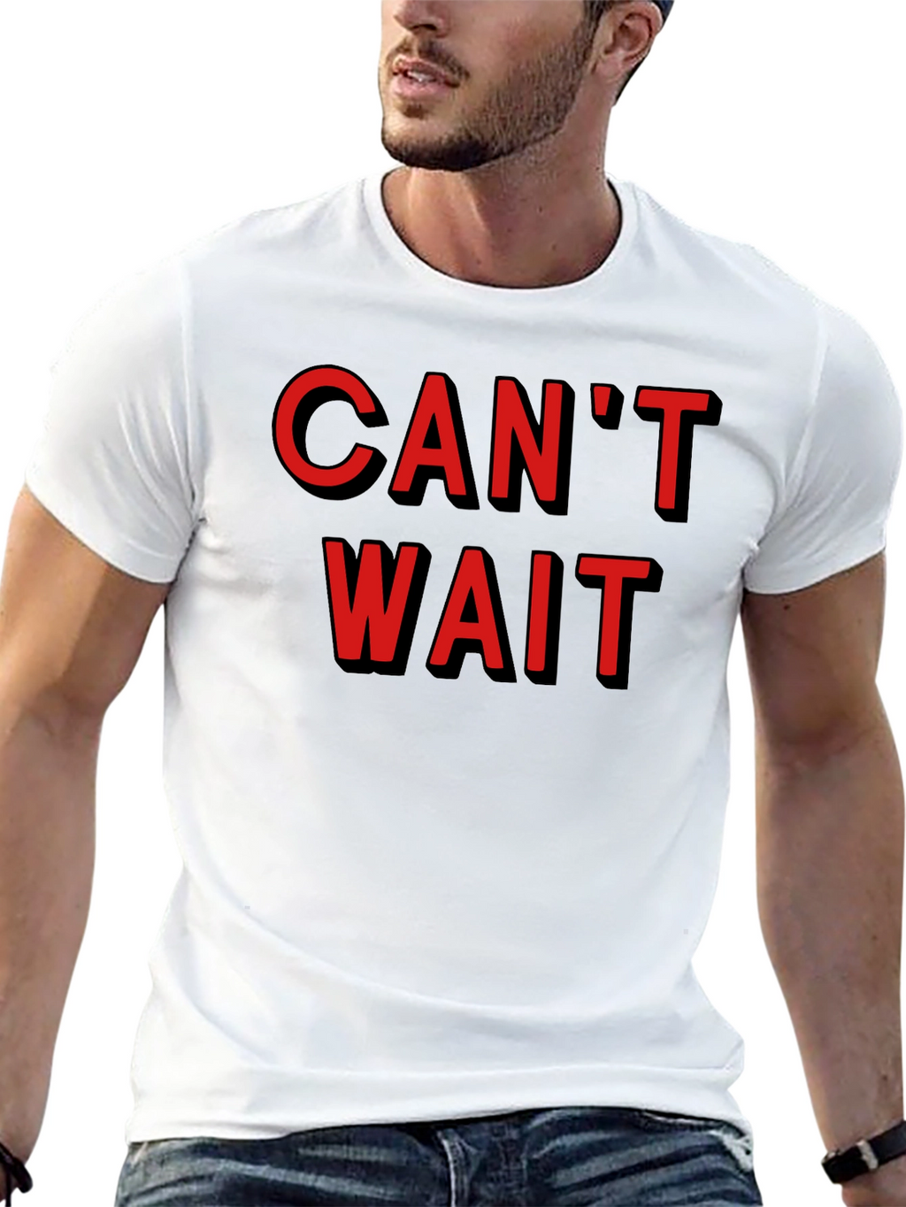 Cant Wait Graphic Tee - Stylish Black Cotton T-Shirt
