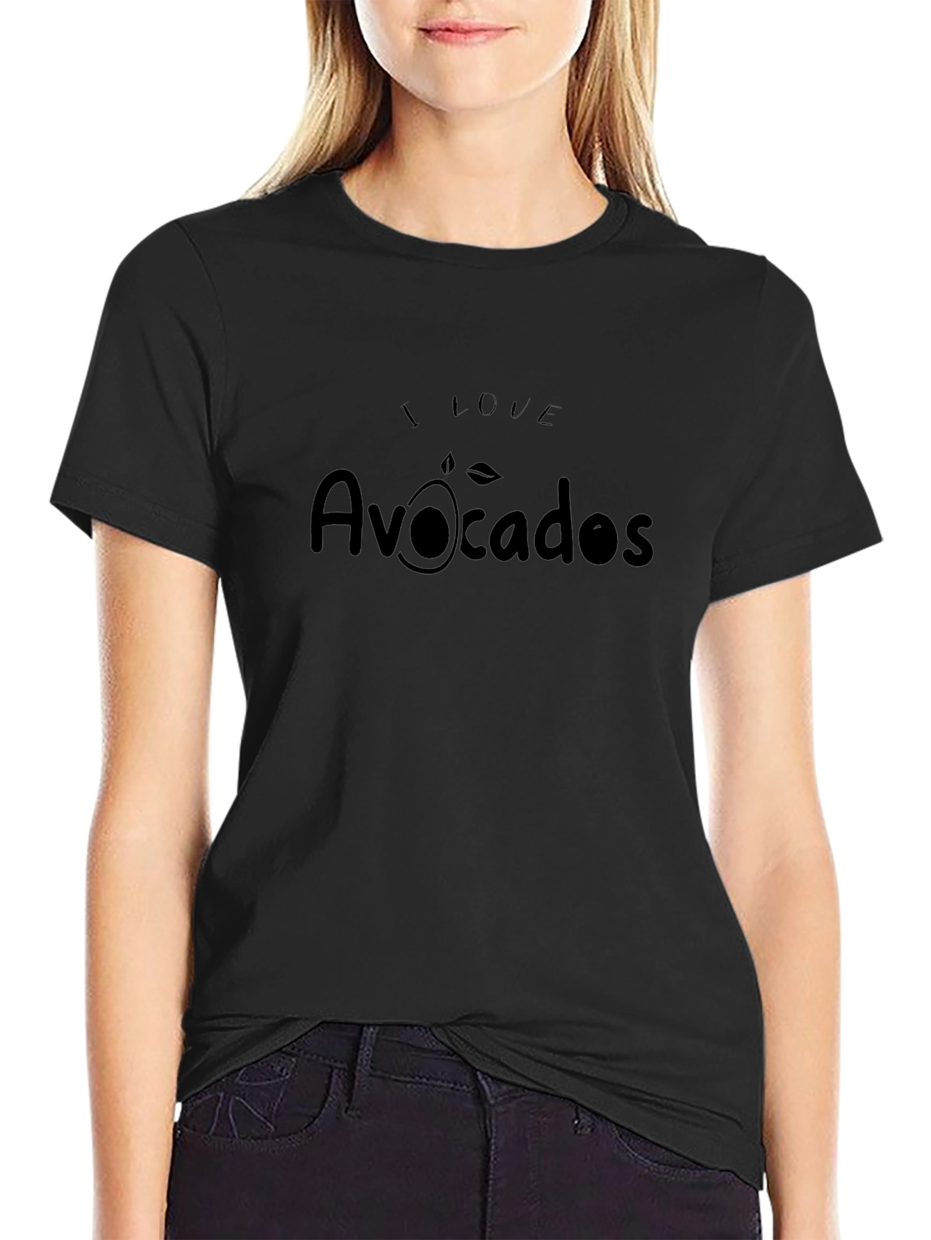 I Love Avocados Black Graphic Tee