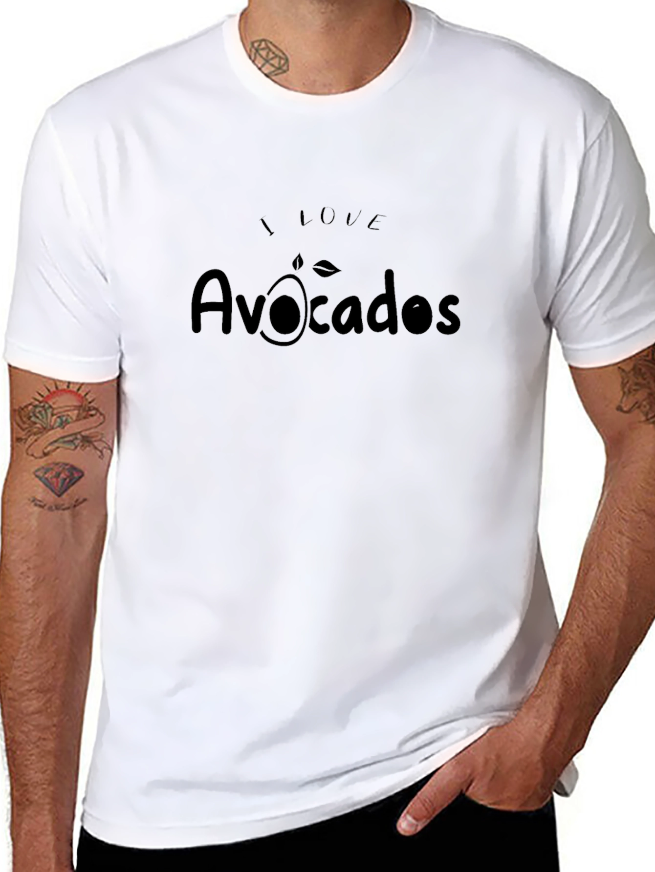 I Love Avocados Black Graphic Tee