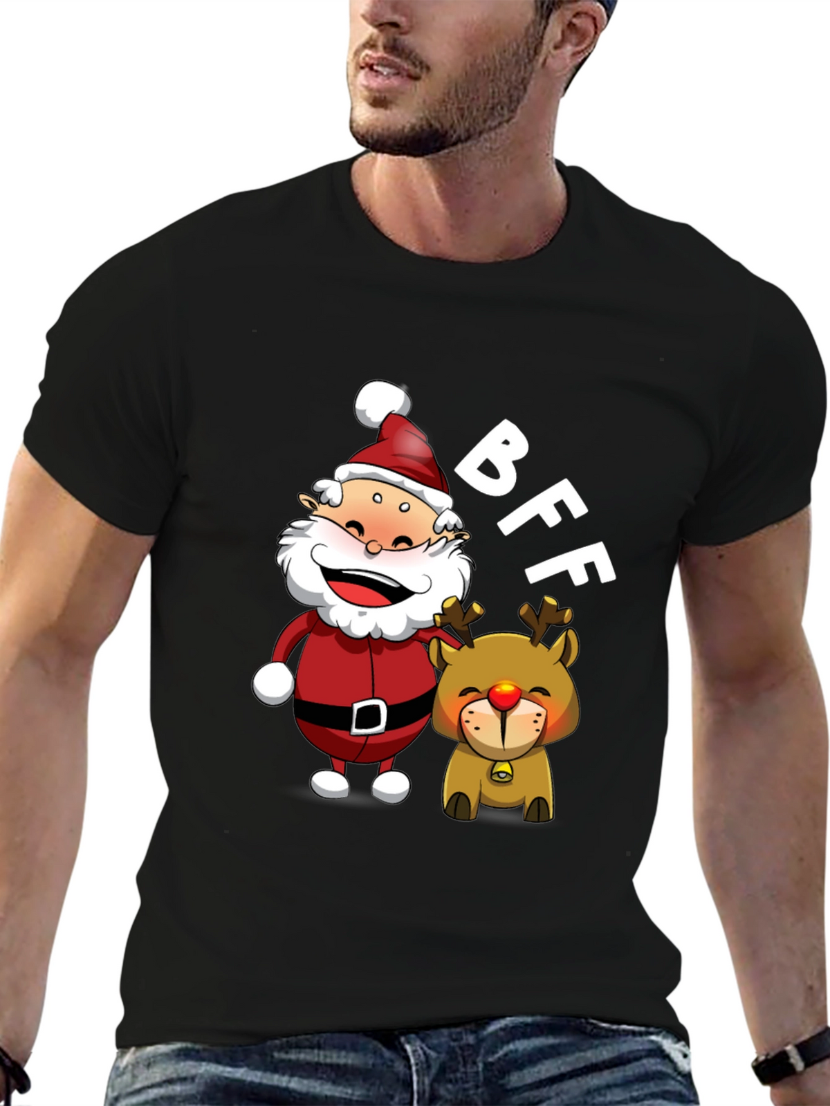 BFF Santa & Reindeer Graphic Tee
