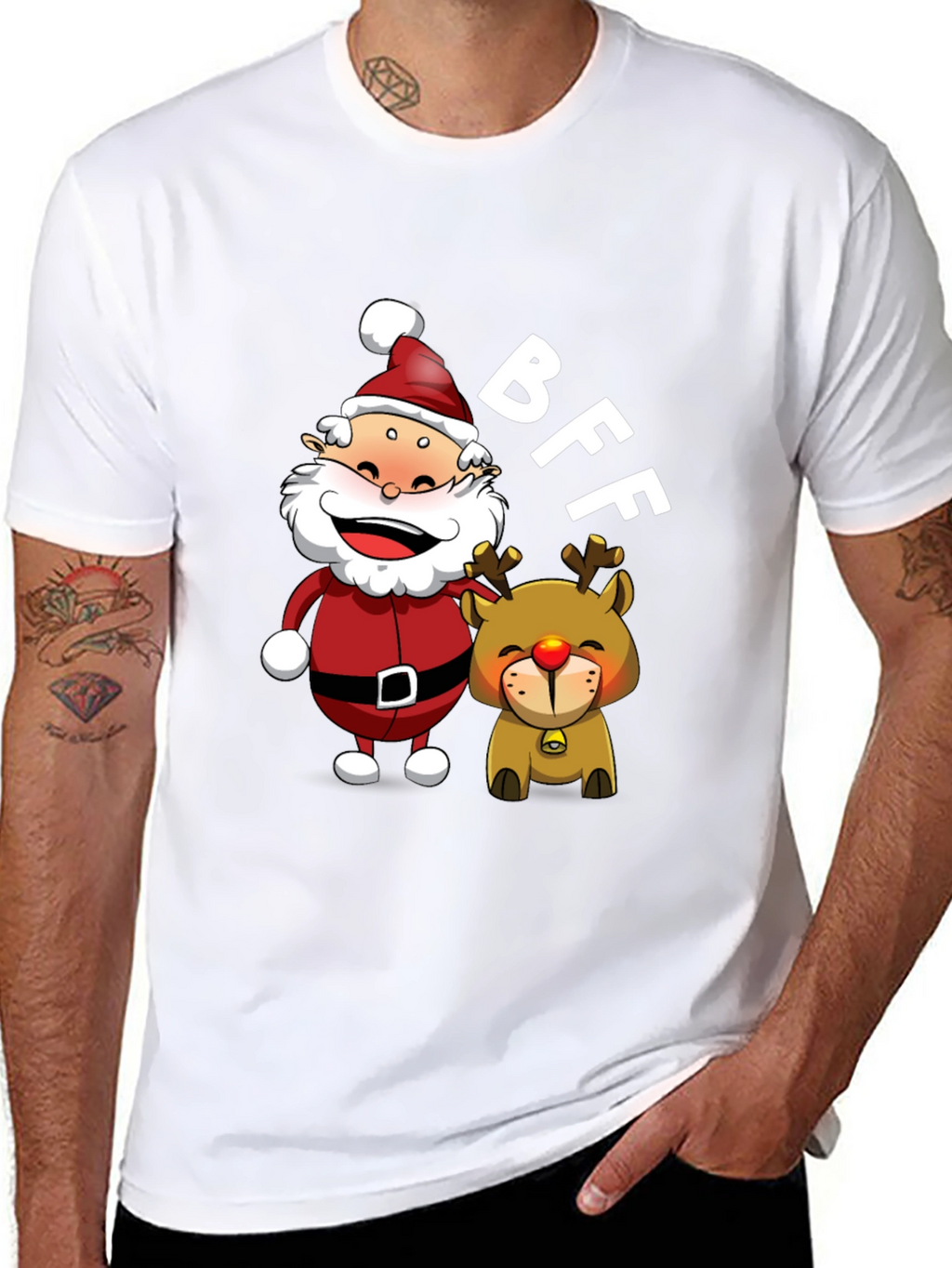 BFF Santa & Reindeer Graphic Tee