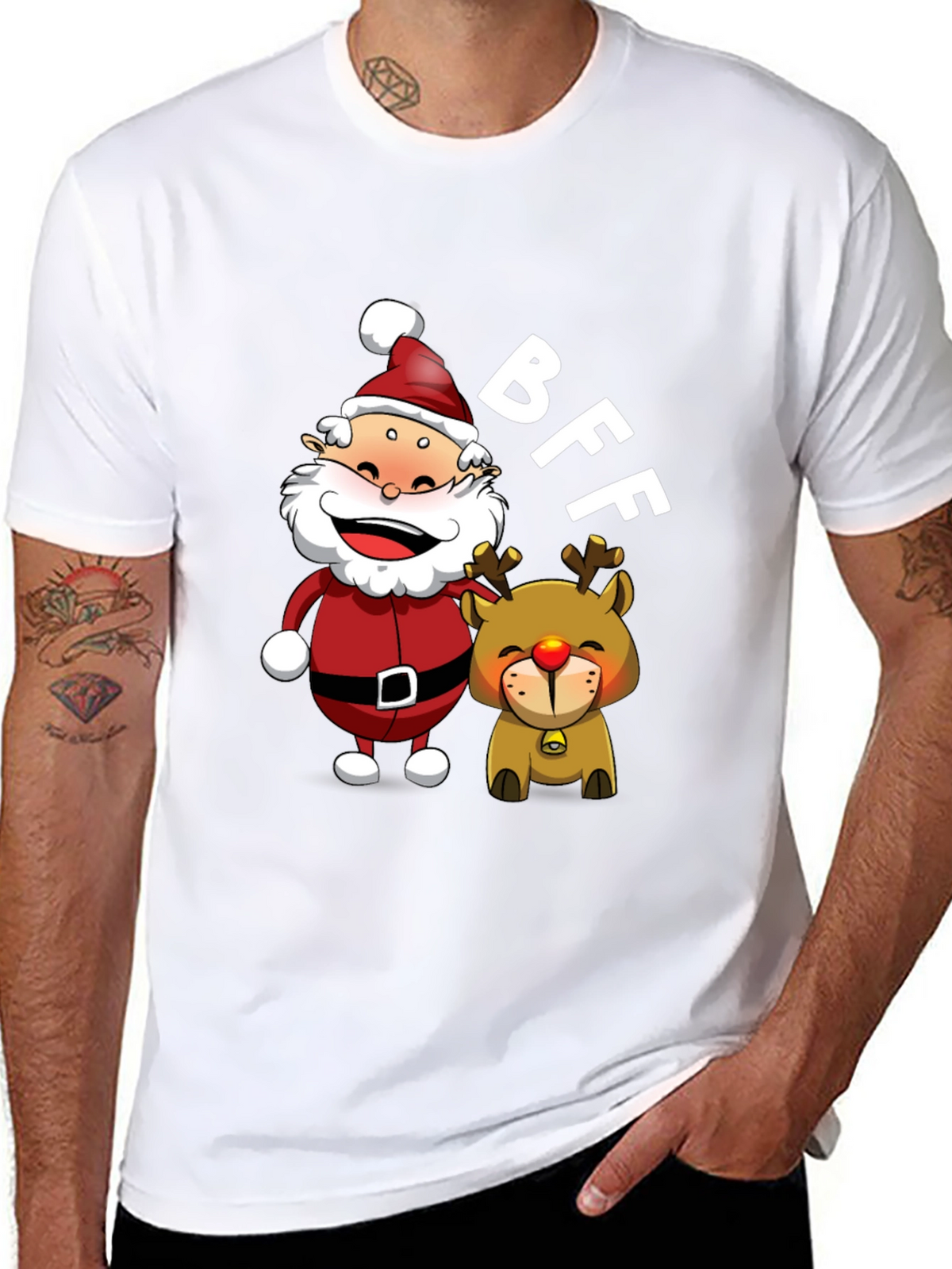 BFF Santa & Reindeer Graphic Tee