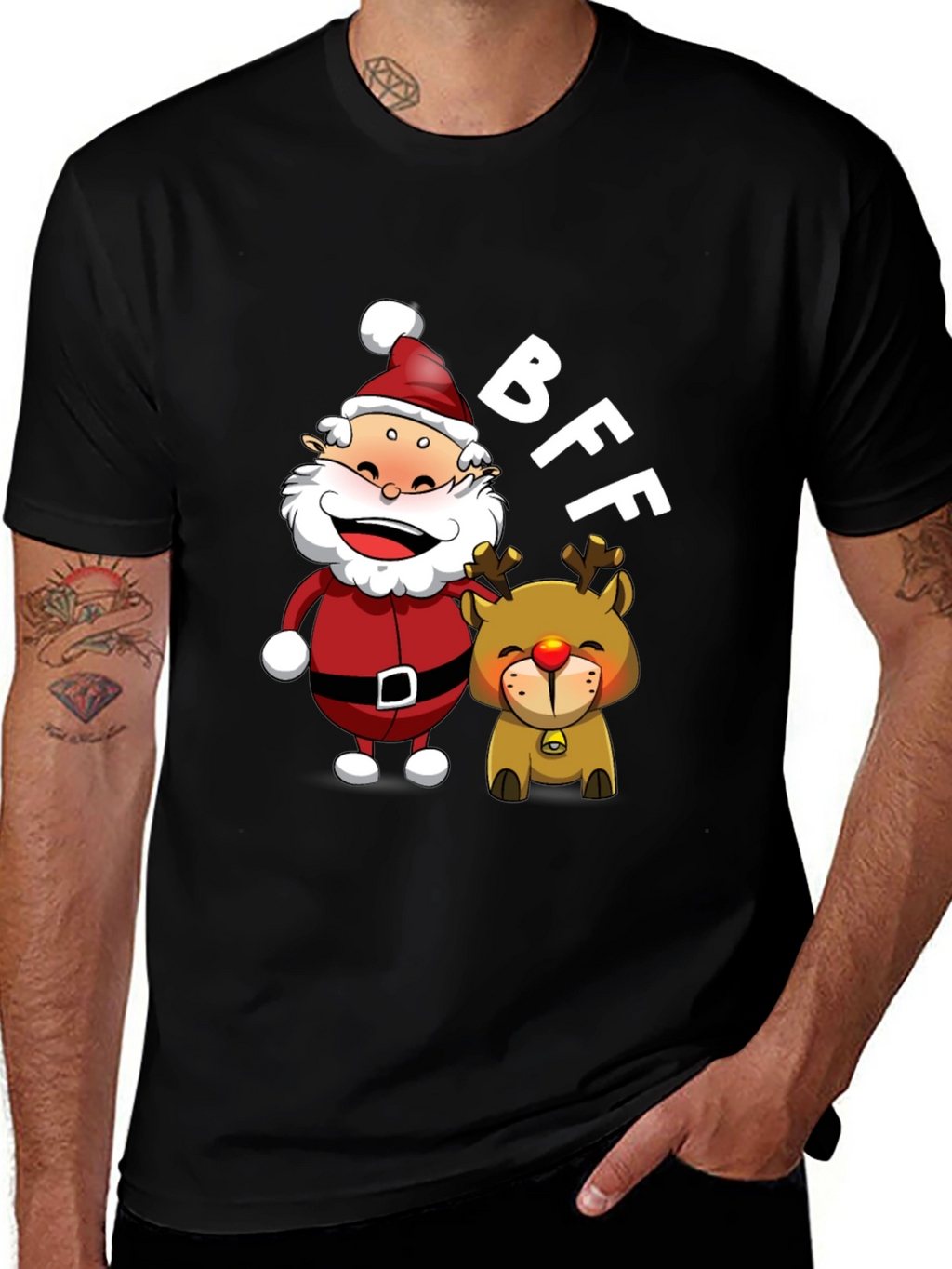 BFF Santa & Reindeer Graphic Tee