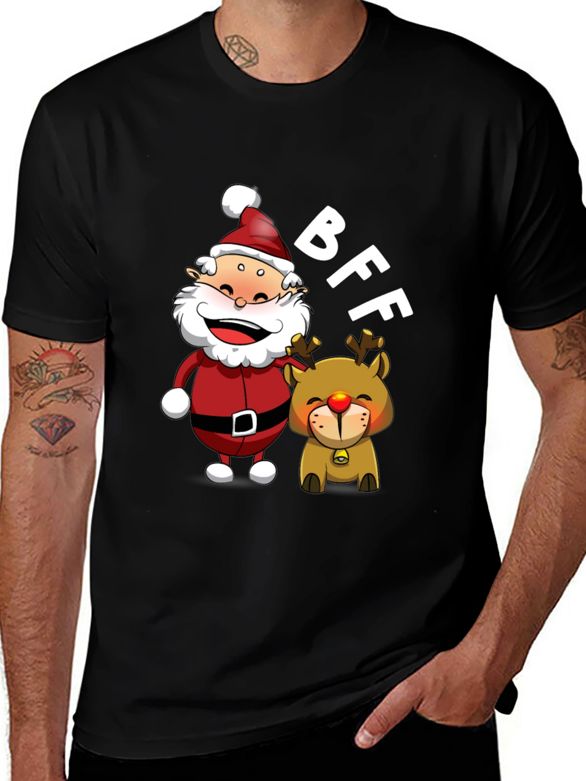 BFF Santa & Reindeer Graphic Tee