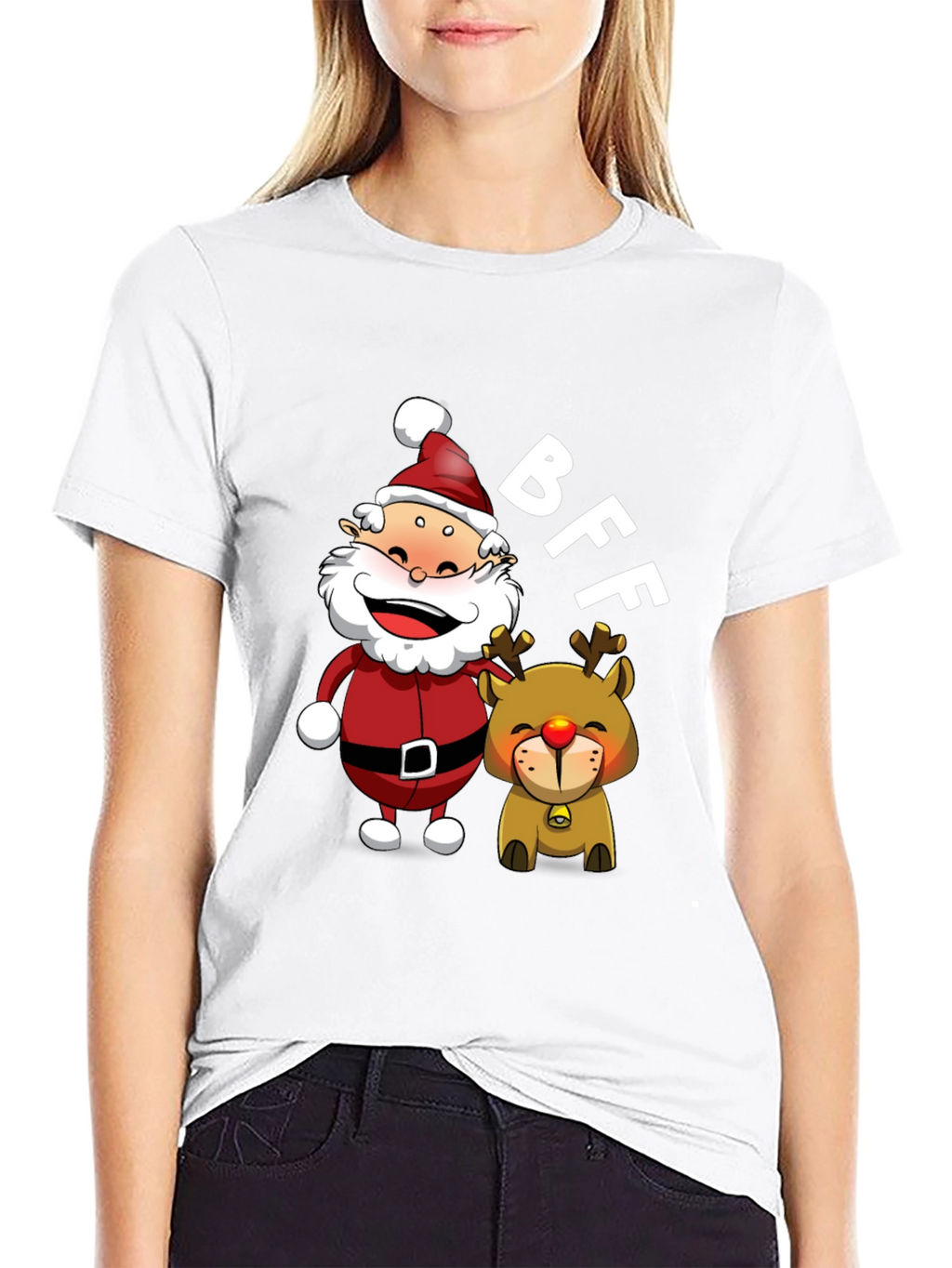 BFF Santa & Reindeer Graphic Tee