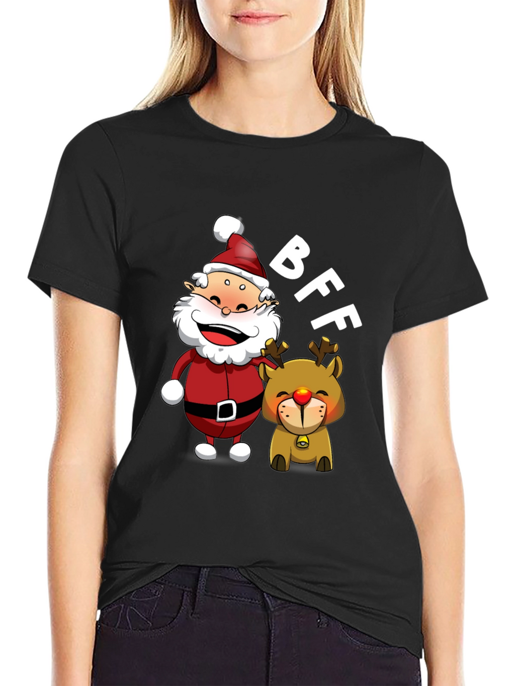 BFF Santa & Reindeer Graphic Tee