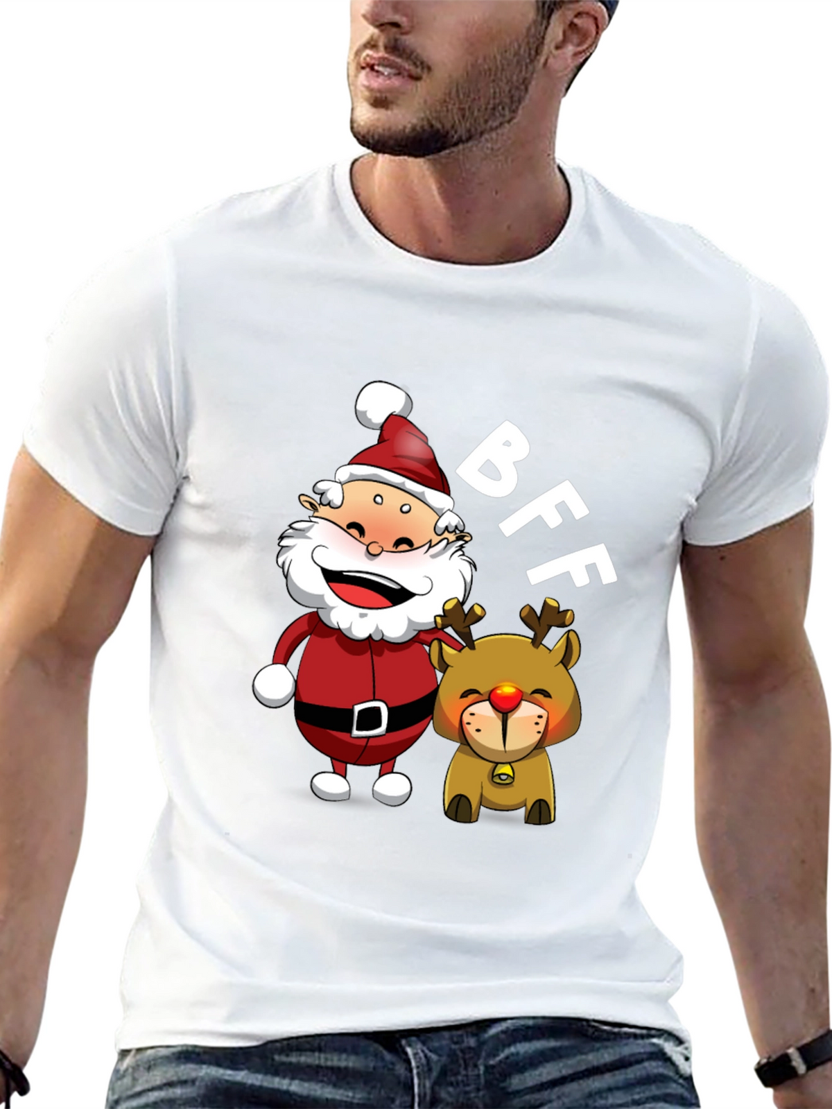 BFF Santa & Reindeer Graphic Tee