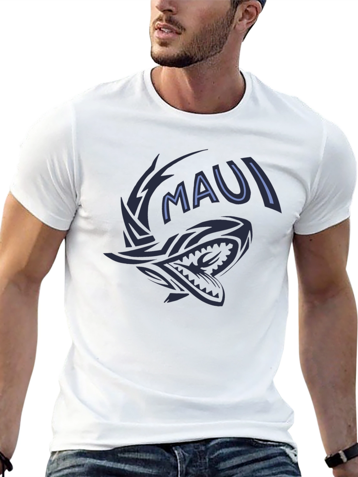 Maui Shark Graphic Tee - Black