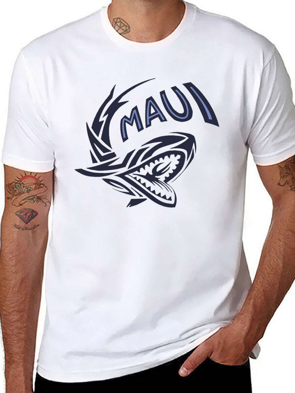 Maui Shark Graphic Tee - Black