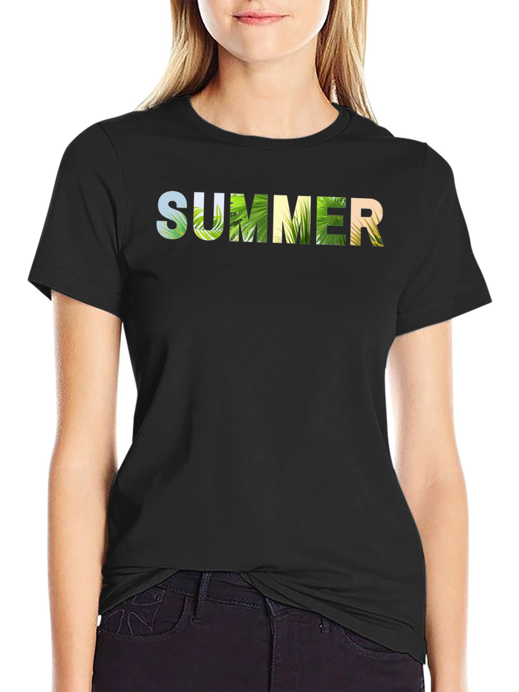 Summer Graphic Print T-Shirt - Black