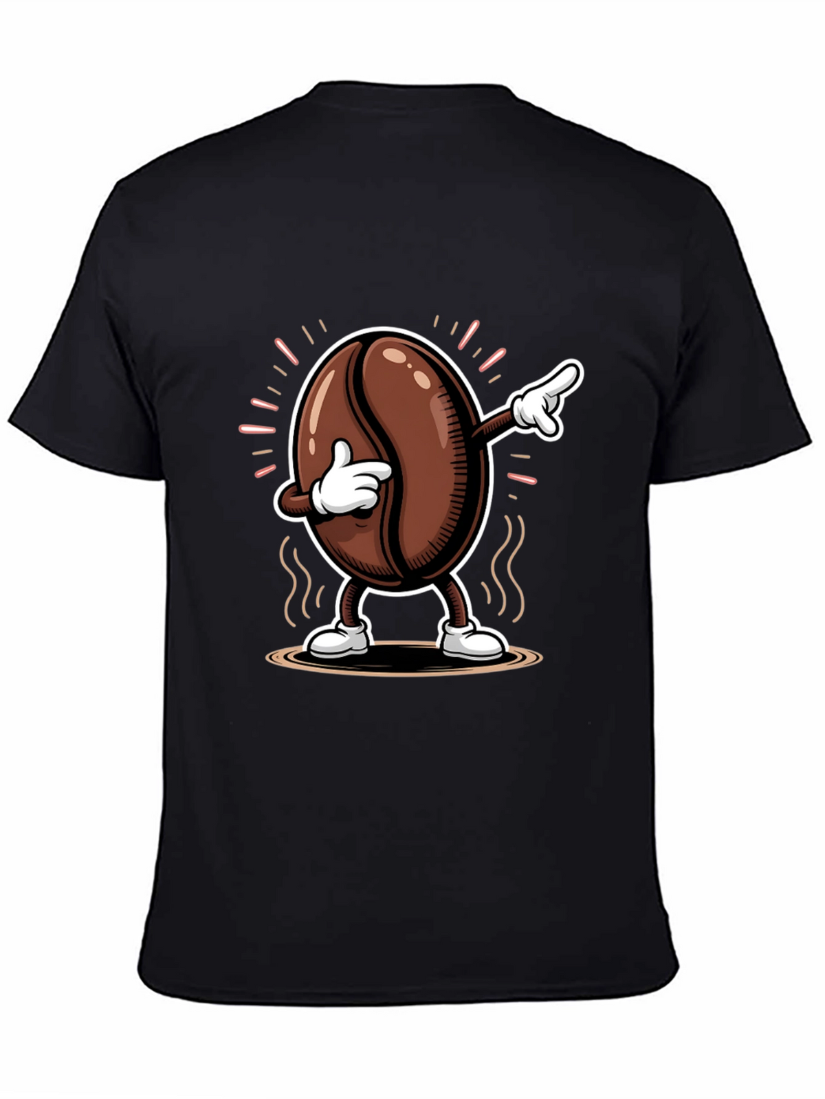 Dabbing Coffee Bean Graphic Tee - Black
