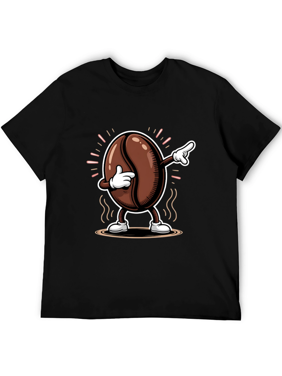 Dabbing Coffee Bean Graphic Tee - Black