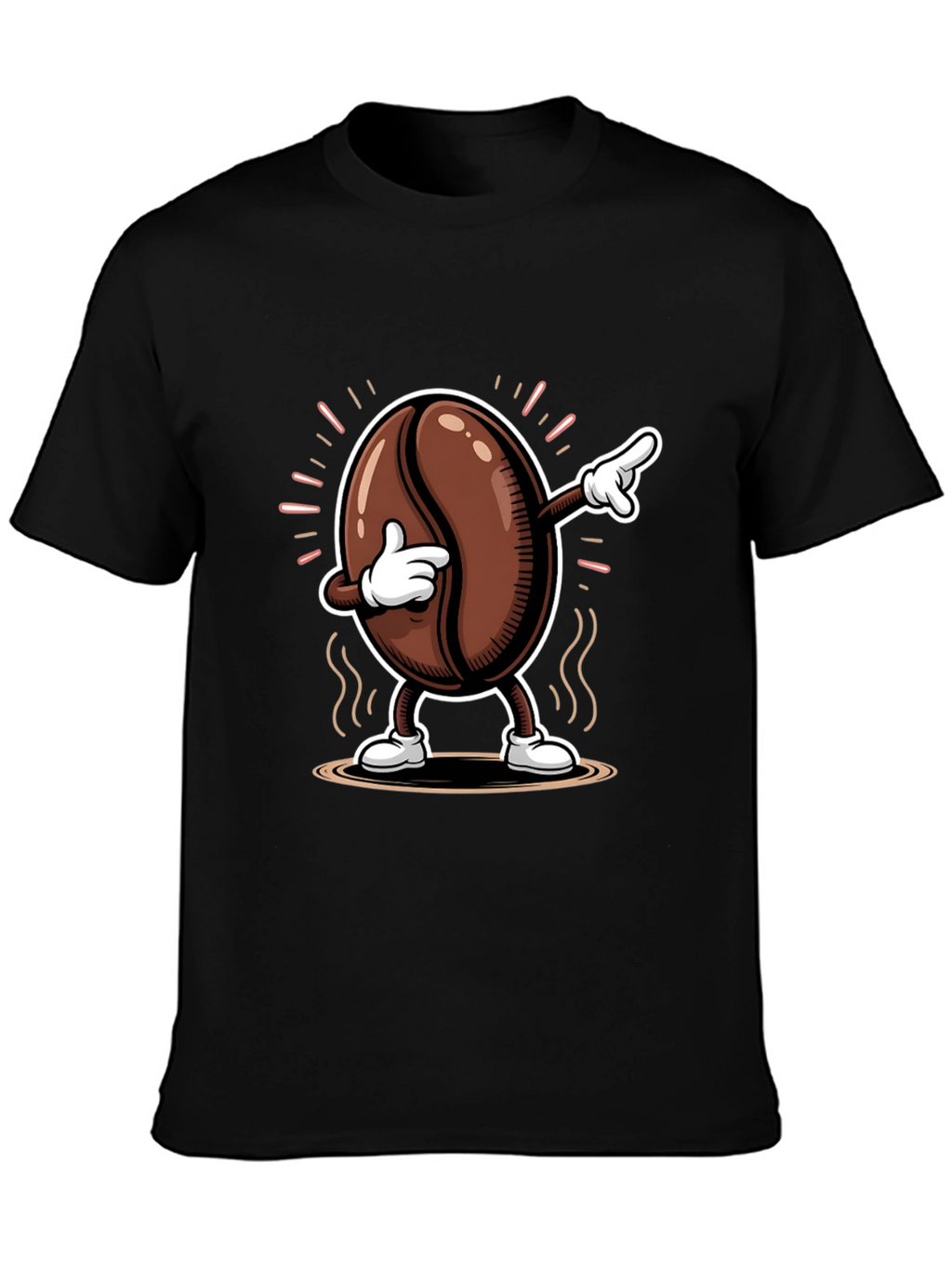 Dabbing Coffee Bean Graphic Tee - Black