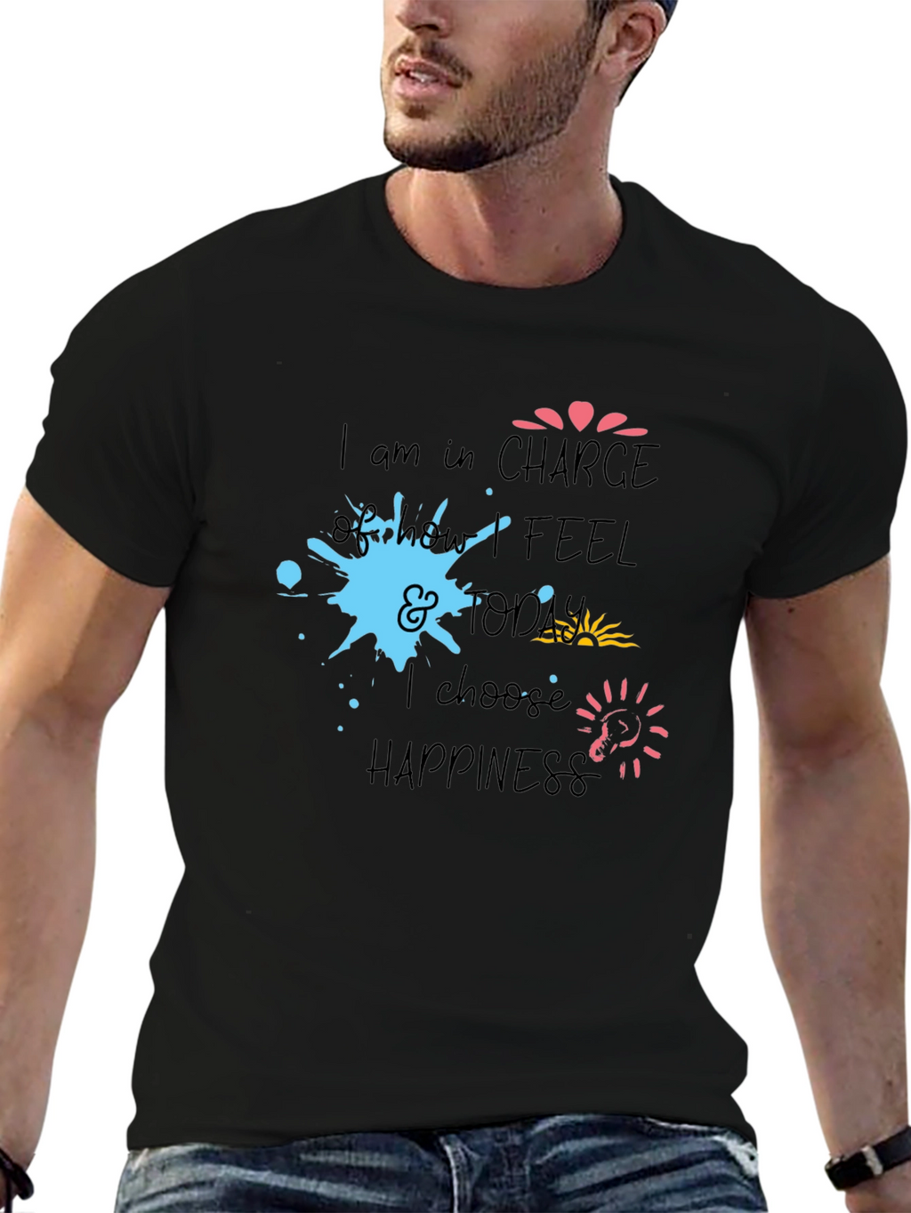 Inspiring Graphic Tee - Choose Happiness