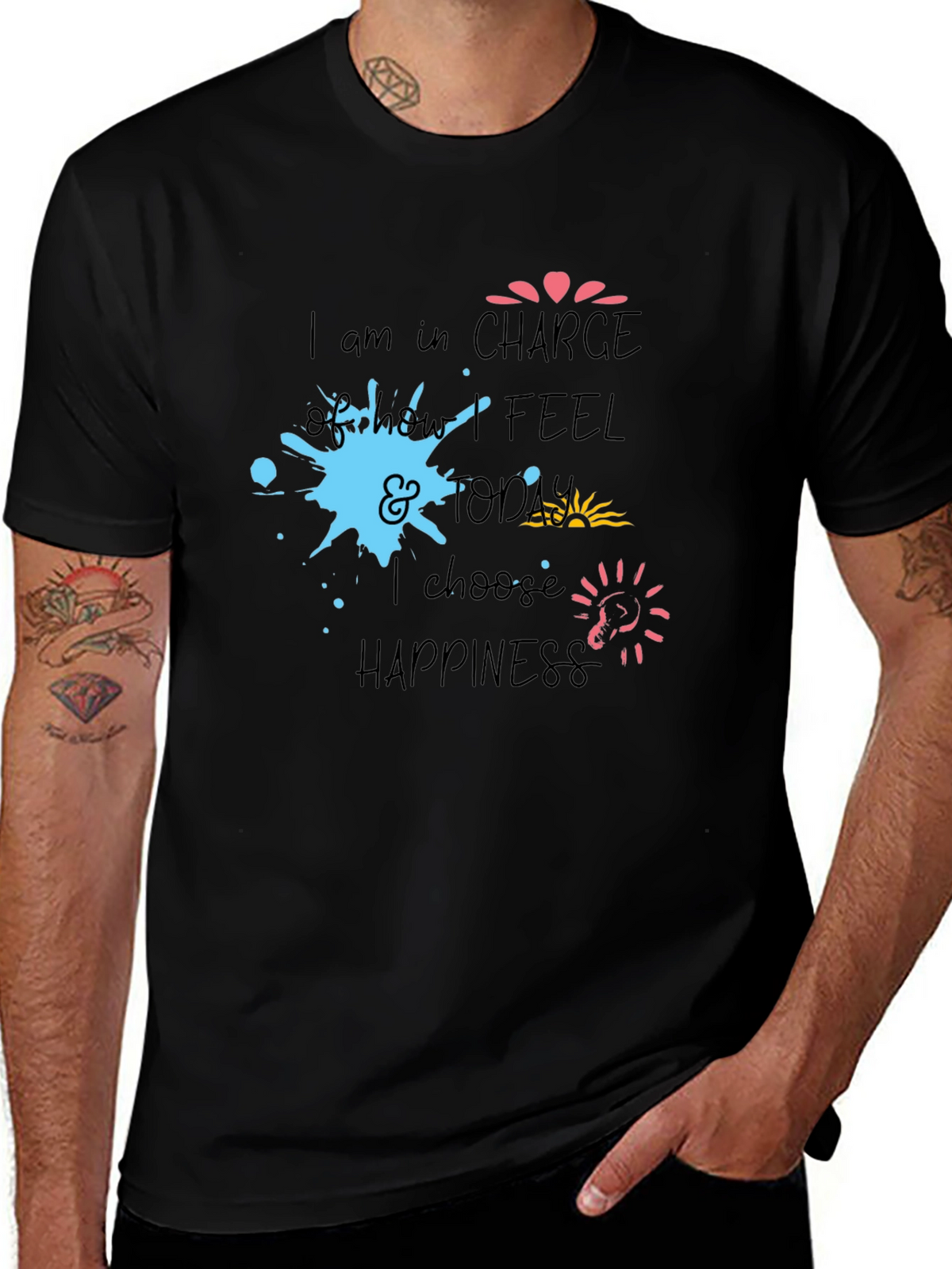 Inspiring Graphic Tee - Choose Happiness