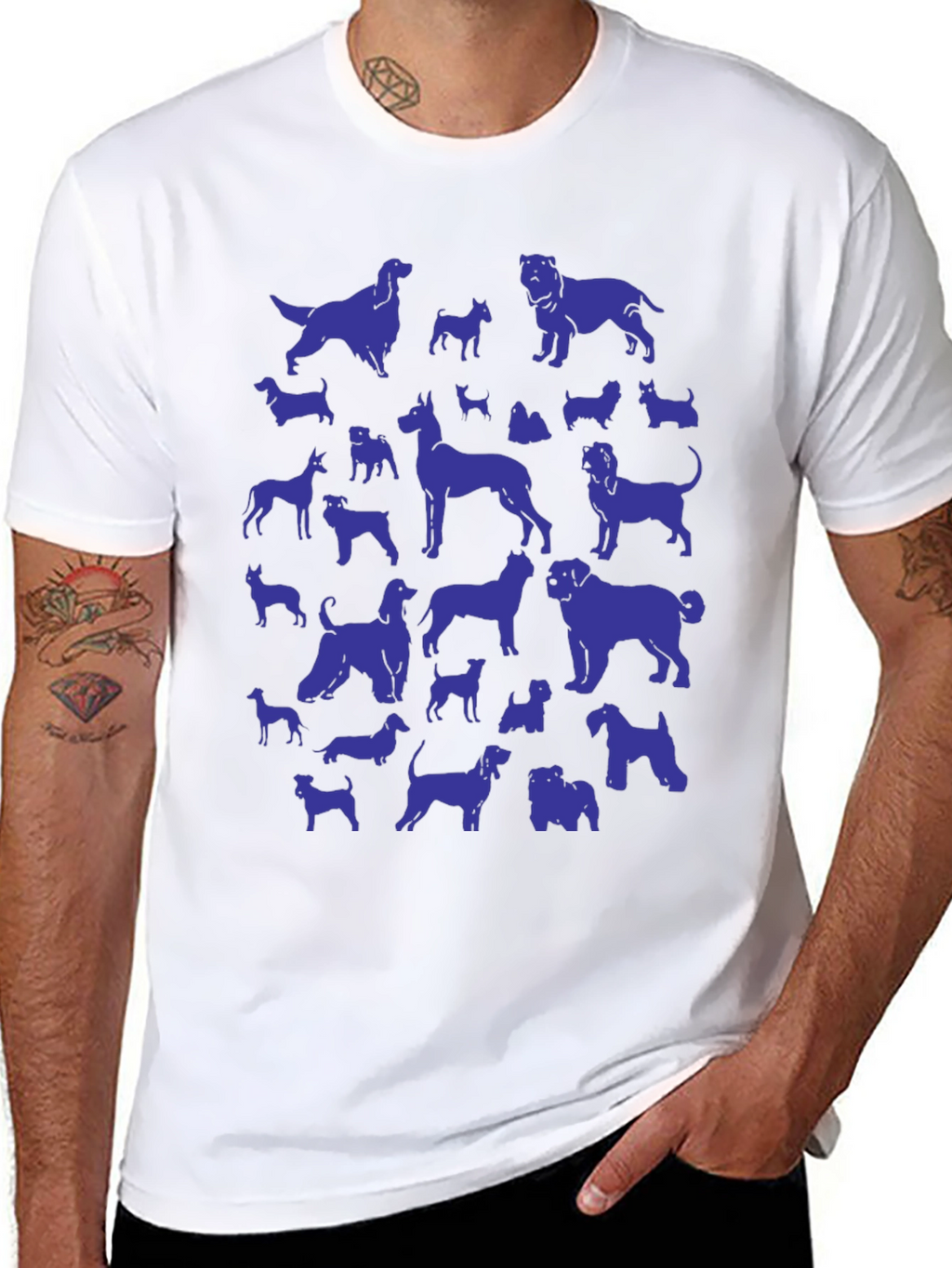 Dog Breeds Graphic Tee - Black