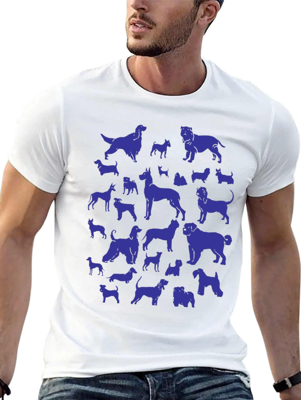 Dog Breeds Graphic Tee - Black